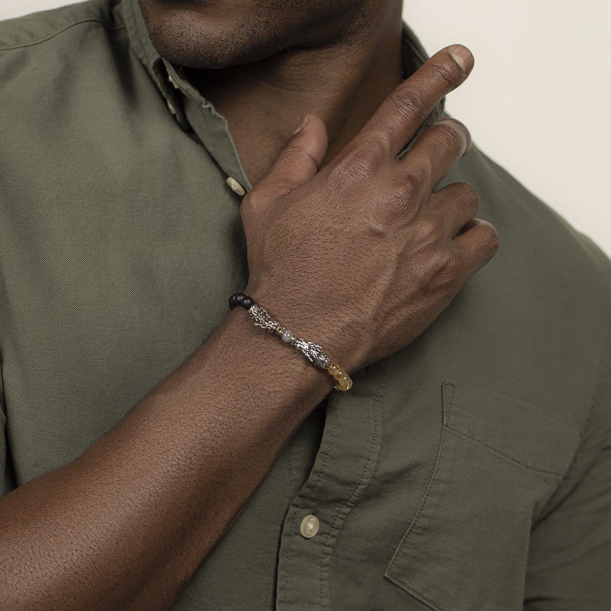 Supreme Being - Multi Stone Dragon Bracelet