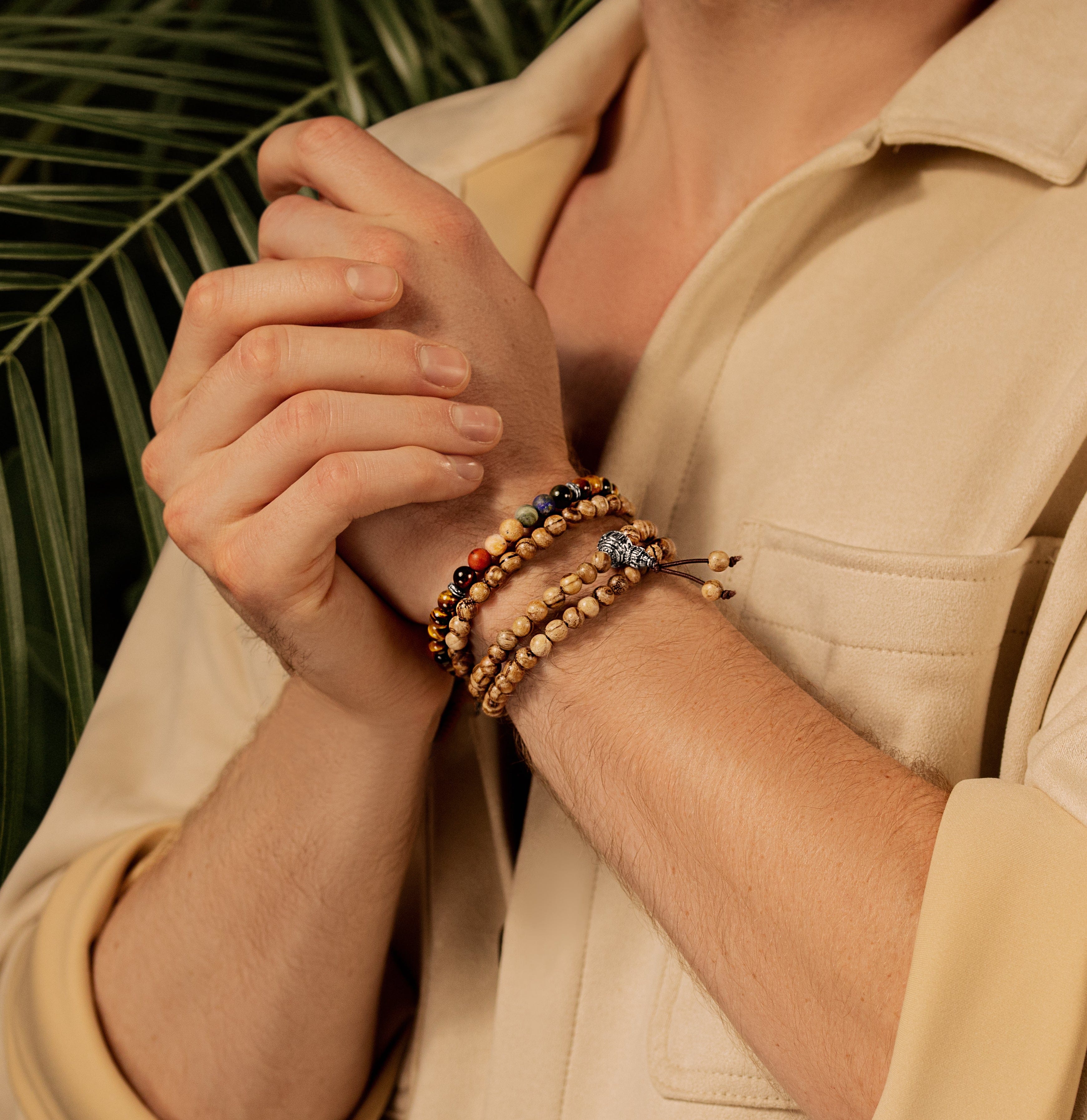 Serene Fearlessness - Tiger's Eye Matte Jasper Chakra Bracelet
