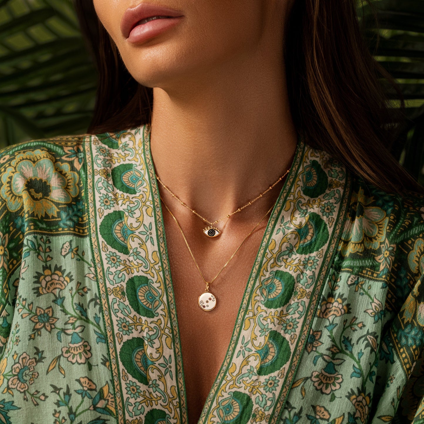 Cheerful Outlook - Enamel Evil Eye Pendant Necklace