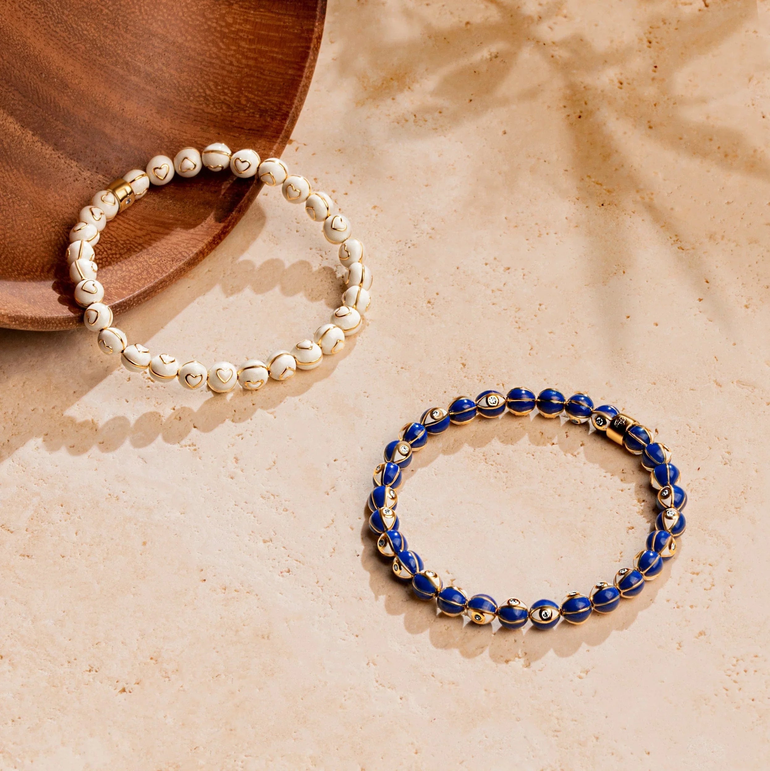 Heavenly Spirit - Navy Enamel Evil Eye Charm Bracelet