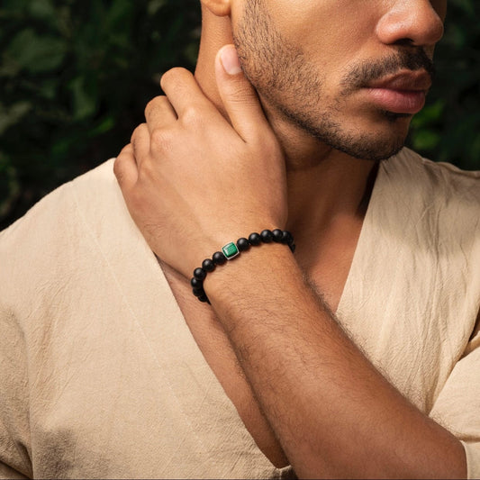 Abundant Positivity - Onyx Malachite Bracelet