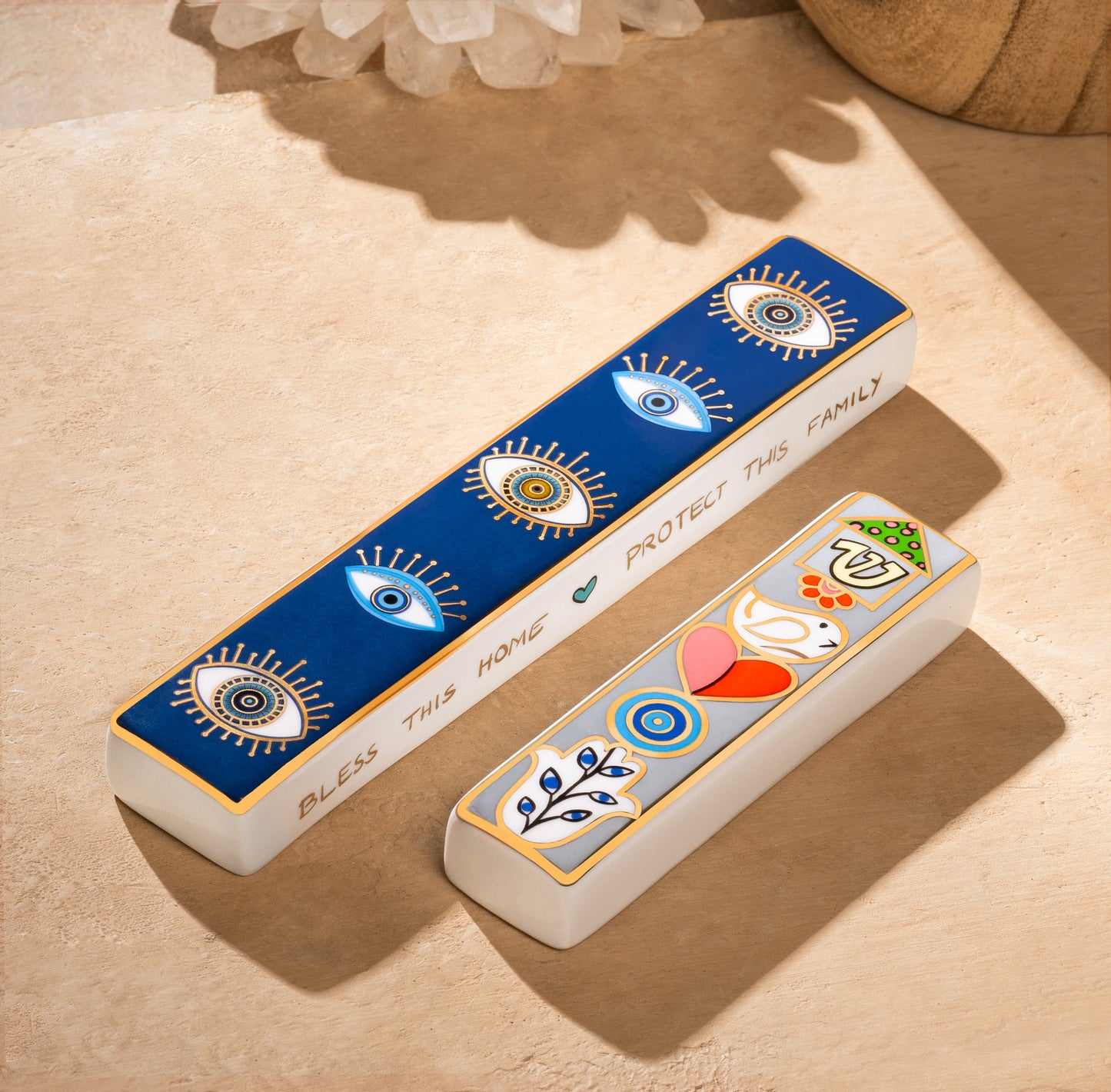 Protected Surroundings Ceramic Evil Eye Mezuzah