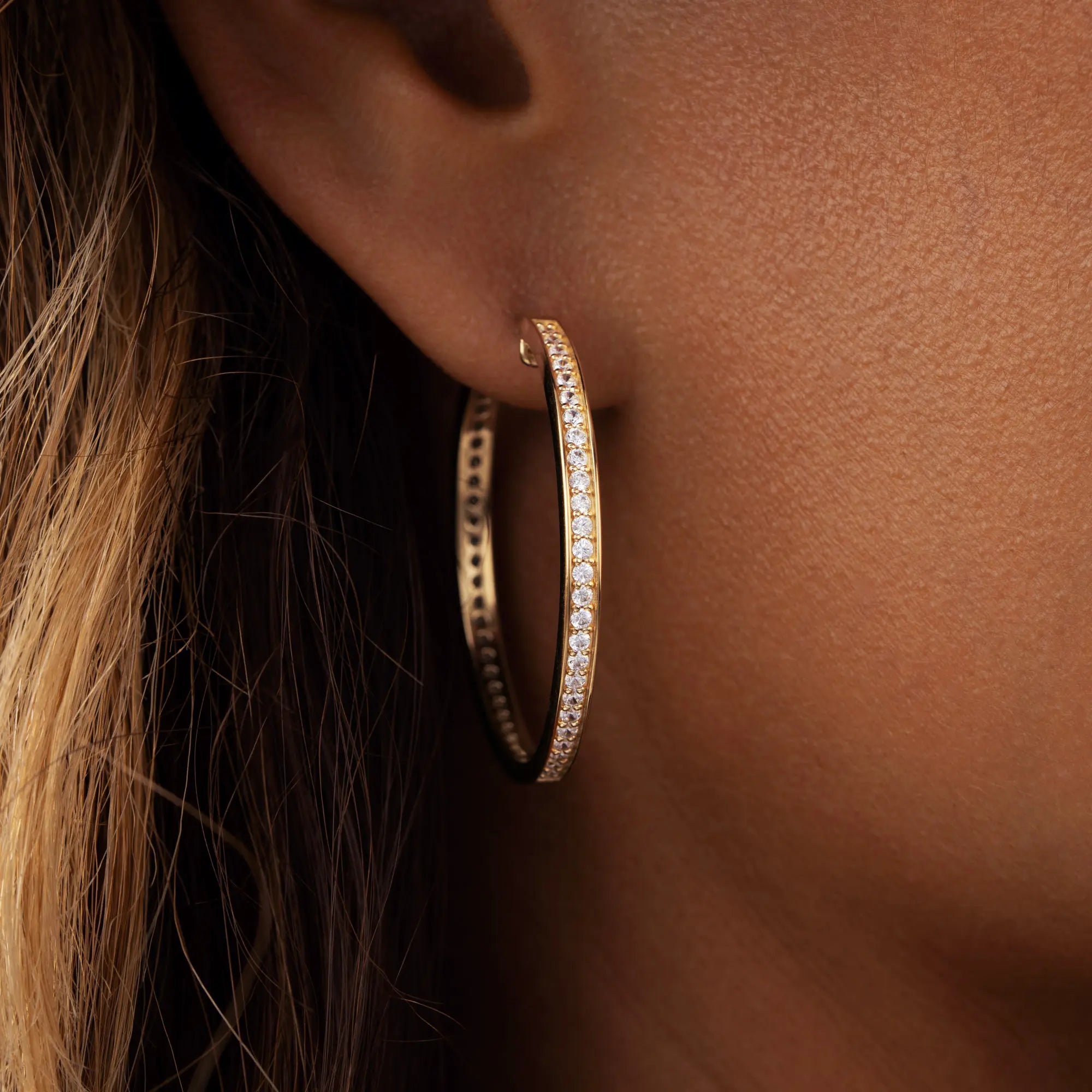 Celestial Radiance Gold Hoop Earrings
