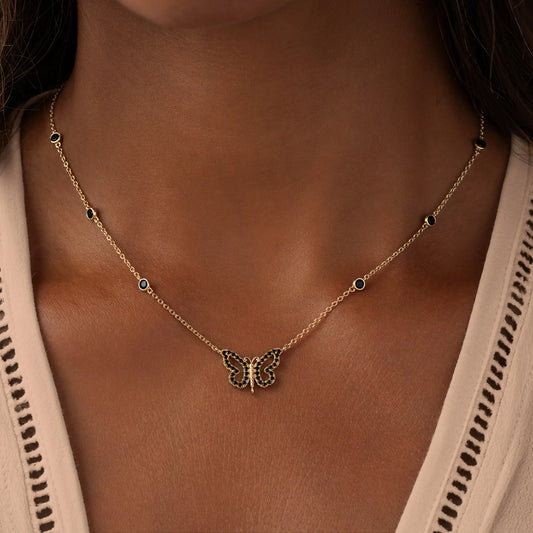 Midnight Renewal Butterfly Necklace