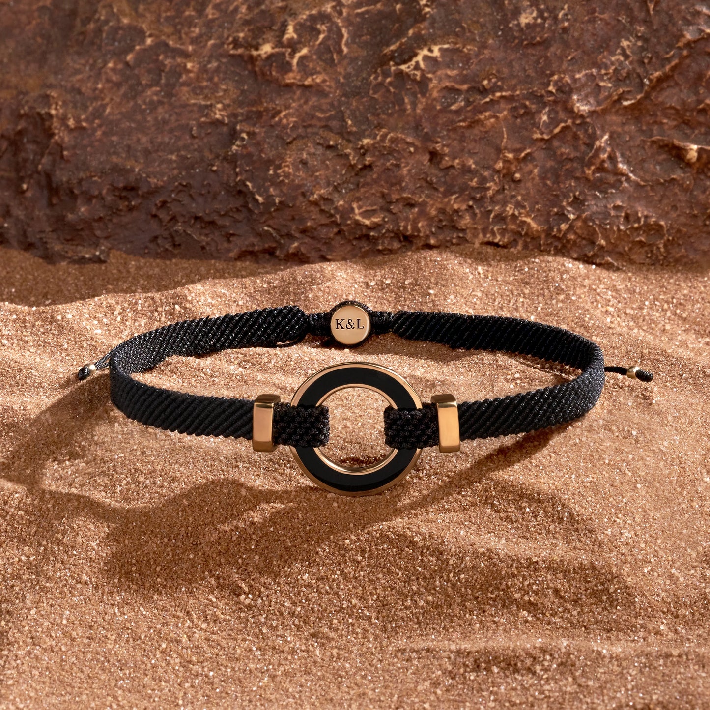 Constant Protection Black Onyx Karma Circle Men’s Black String Bracelet
