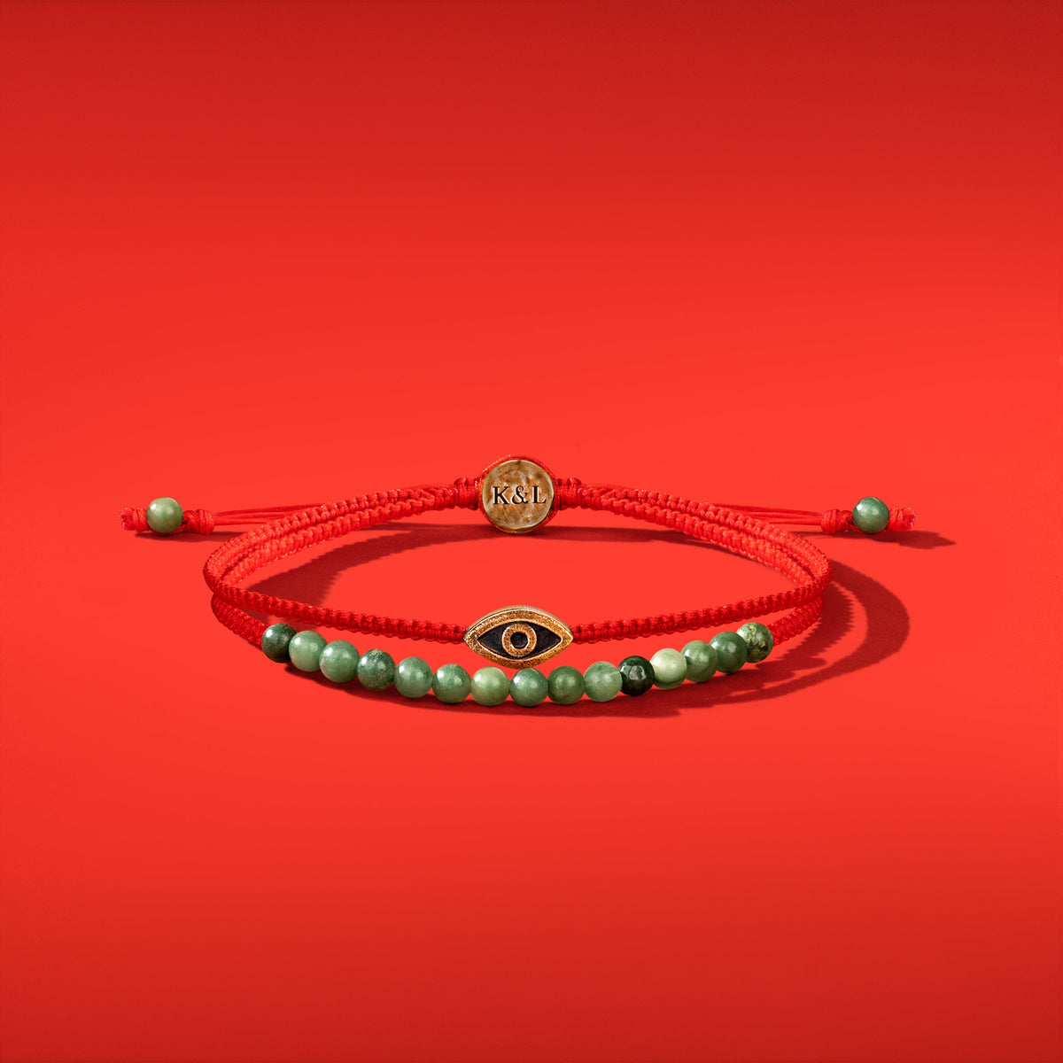 Fiery Luck - Jade Evil Eye Charm Wrap