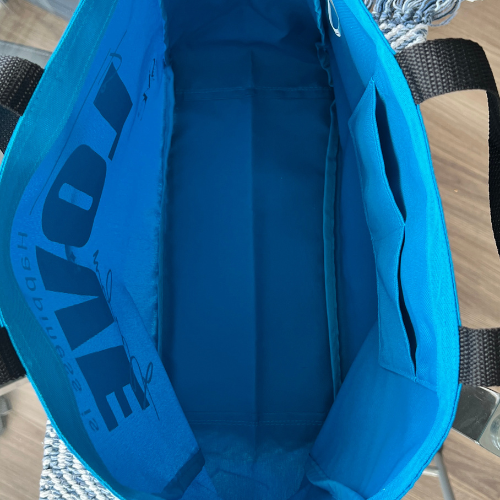 Bright Turquoise Happiness is to Love Myself Tote