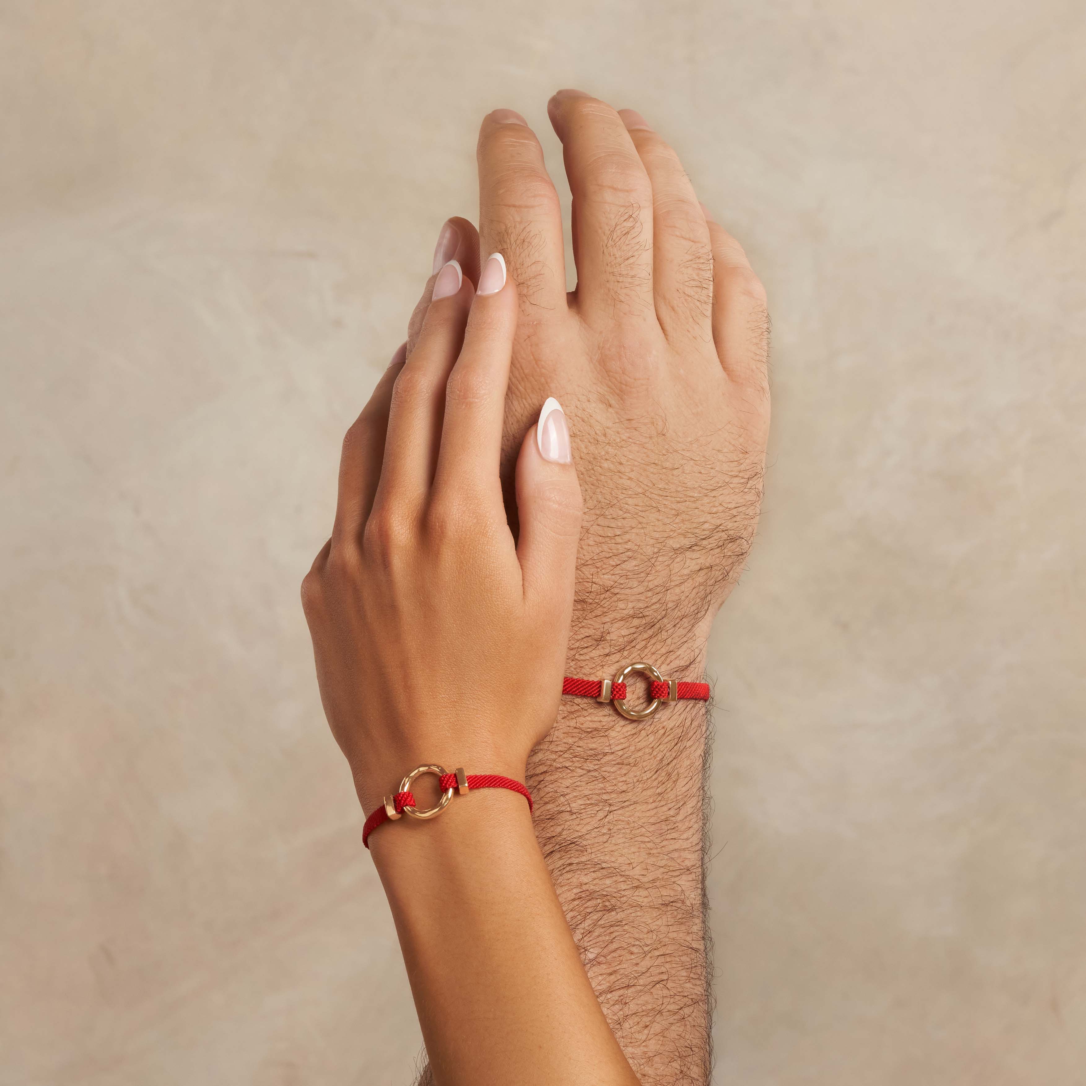 Infinite Wisdom Men's Karma Circle Red String Bracelet