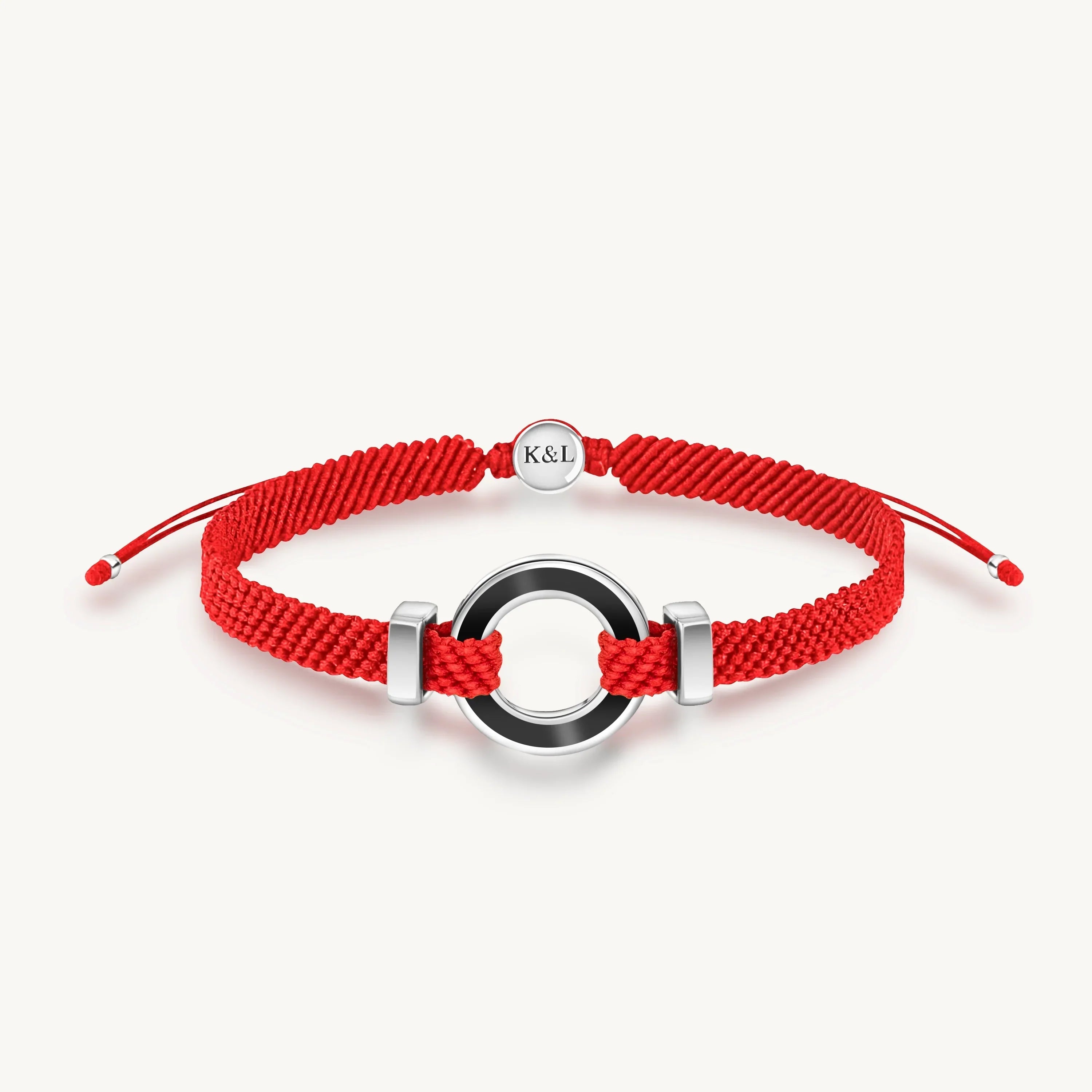 Hopeful Intuition Black Onyx Karma Circle Red String Bracelet