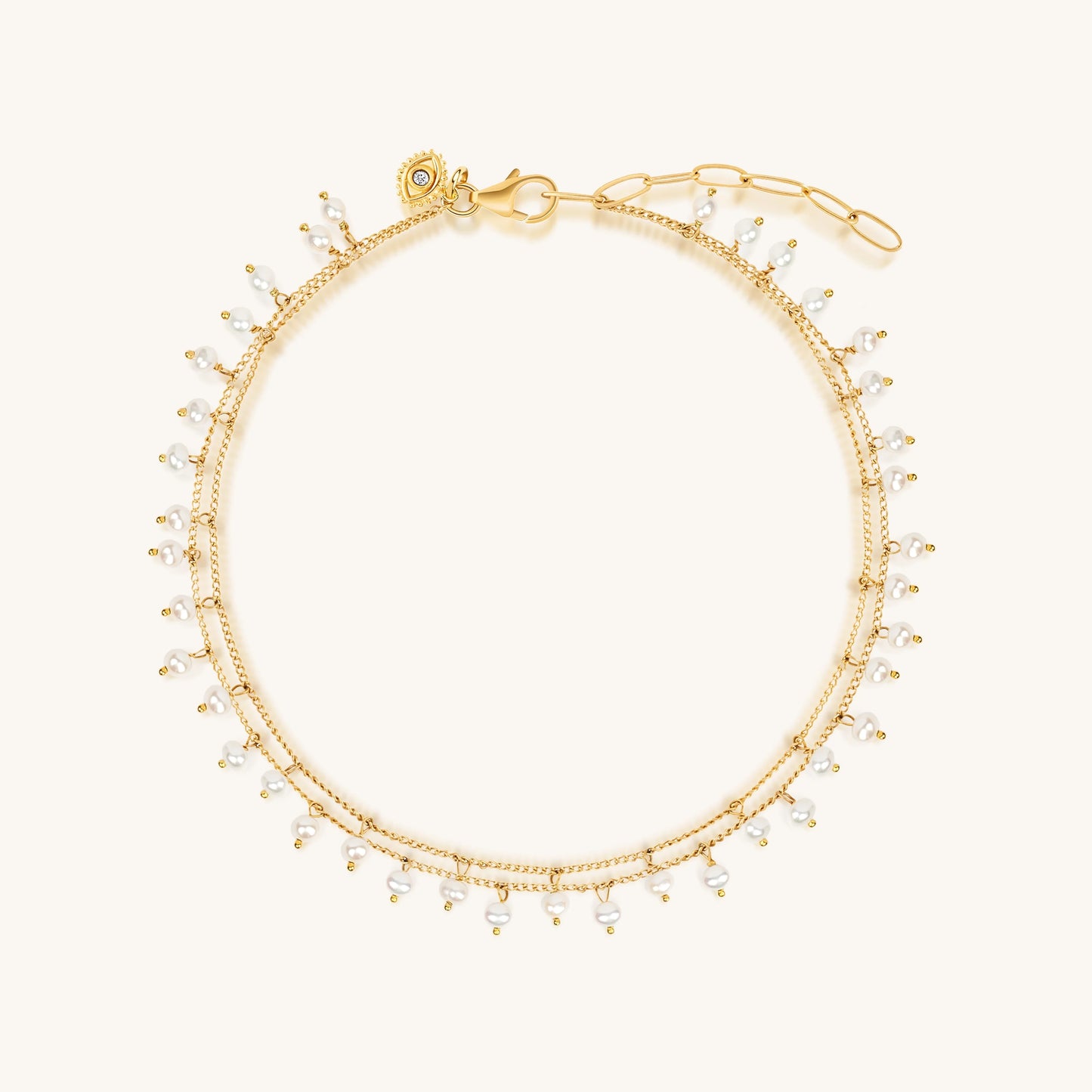 Step into Lightness Pearl Double Anklet
