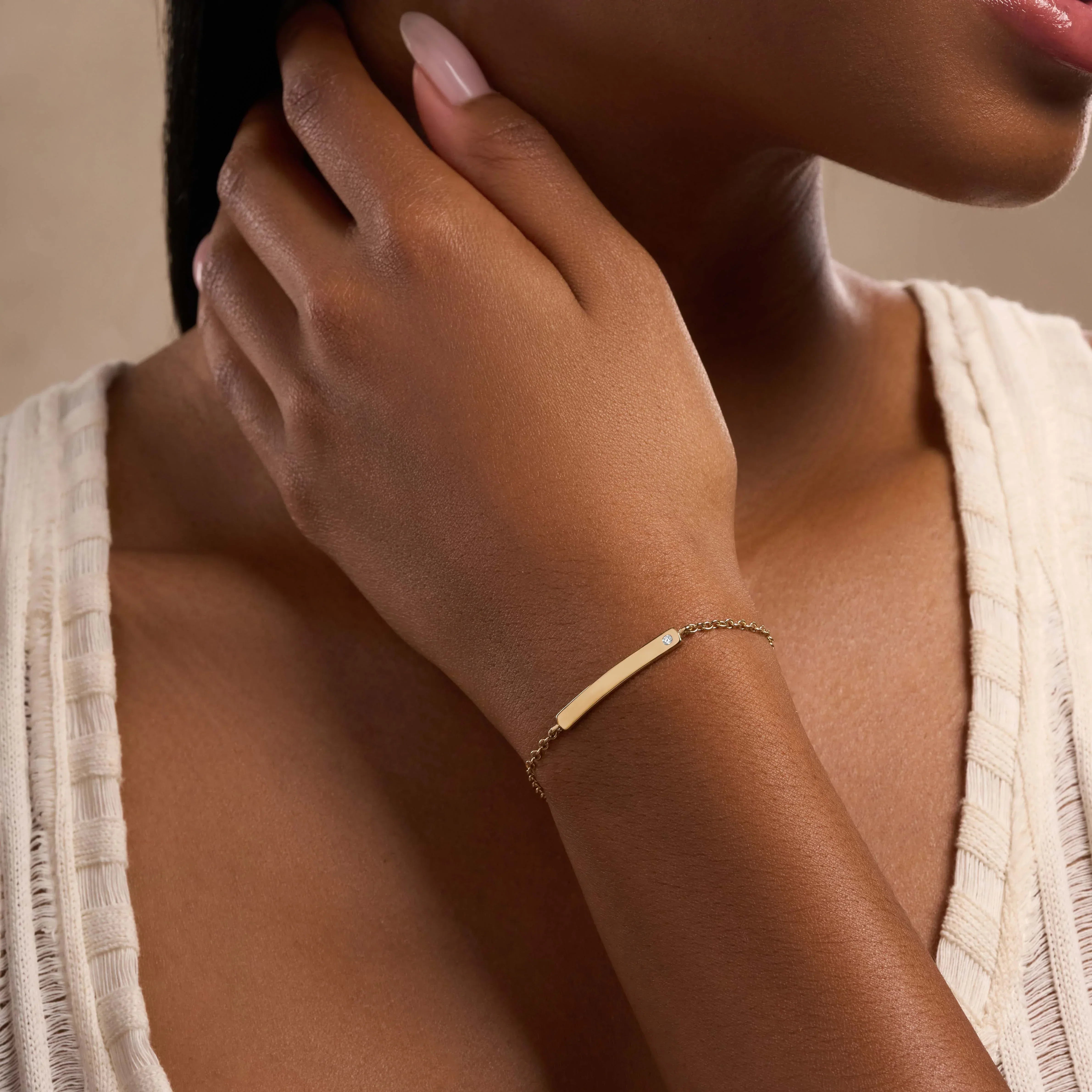 Grateful Spirit Gold Chain Engravable Bracelet
