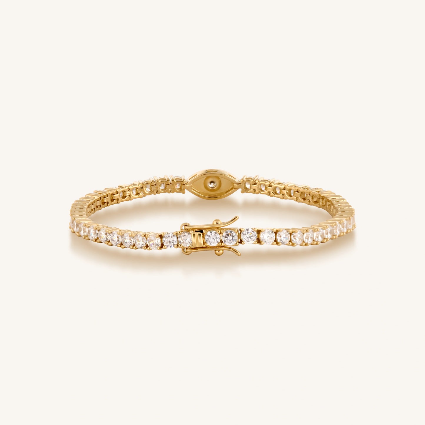 Sparkling Awareness Gold Plated Evil Eye Bracelet