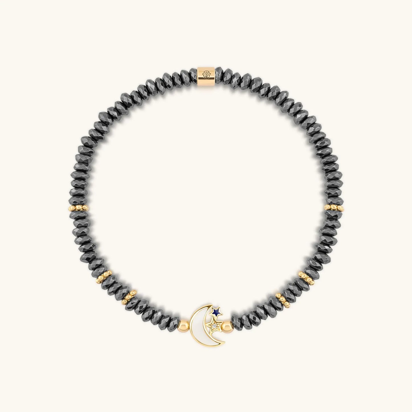Lunar Sanctuary - Moon & Star Hematite Bracelet
