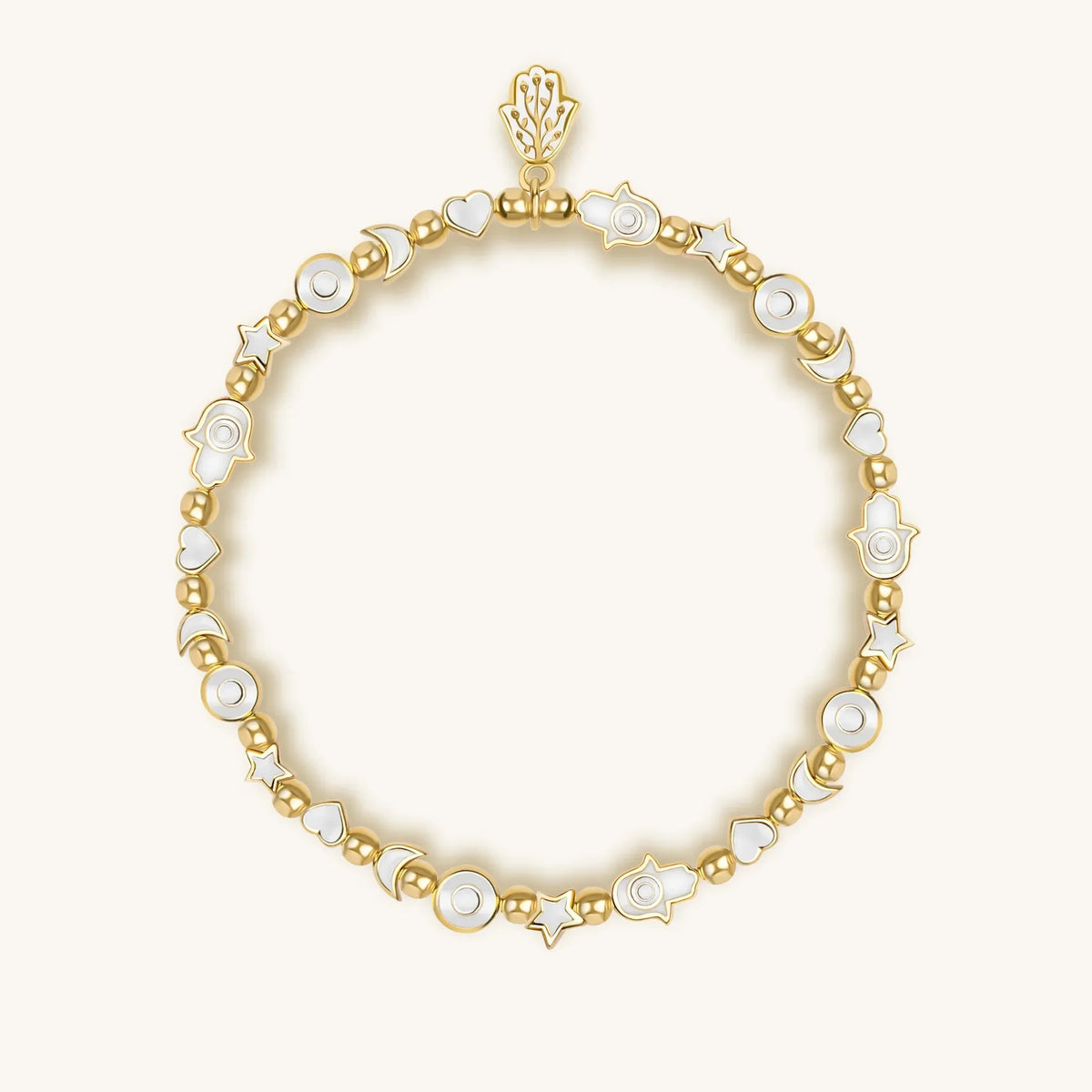 Subtle Balance - White Enamel Multi Charm Bracelet