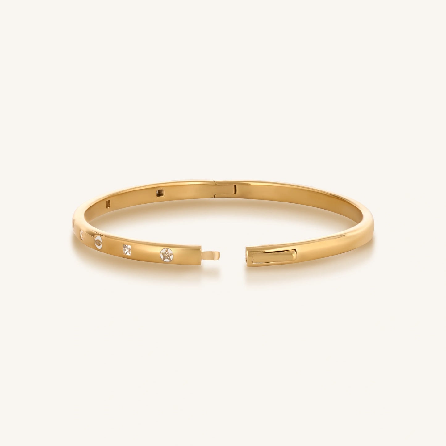 Unwavering Grace Gold Multi Symbol Cuff Bracelet
