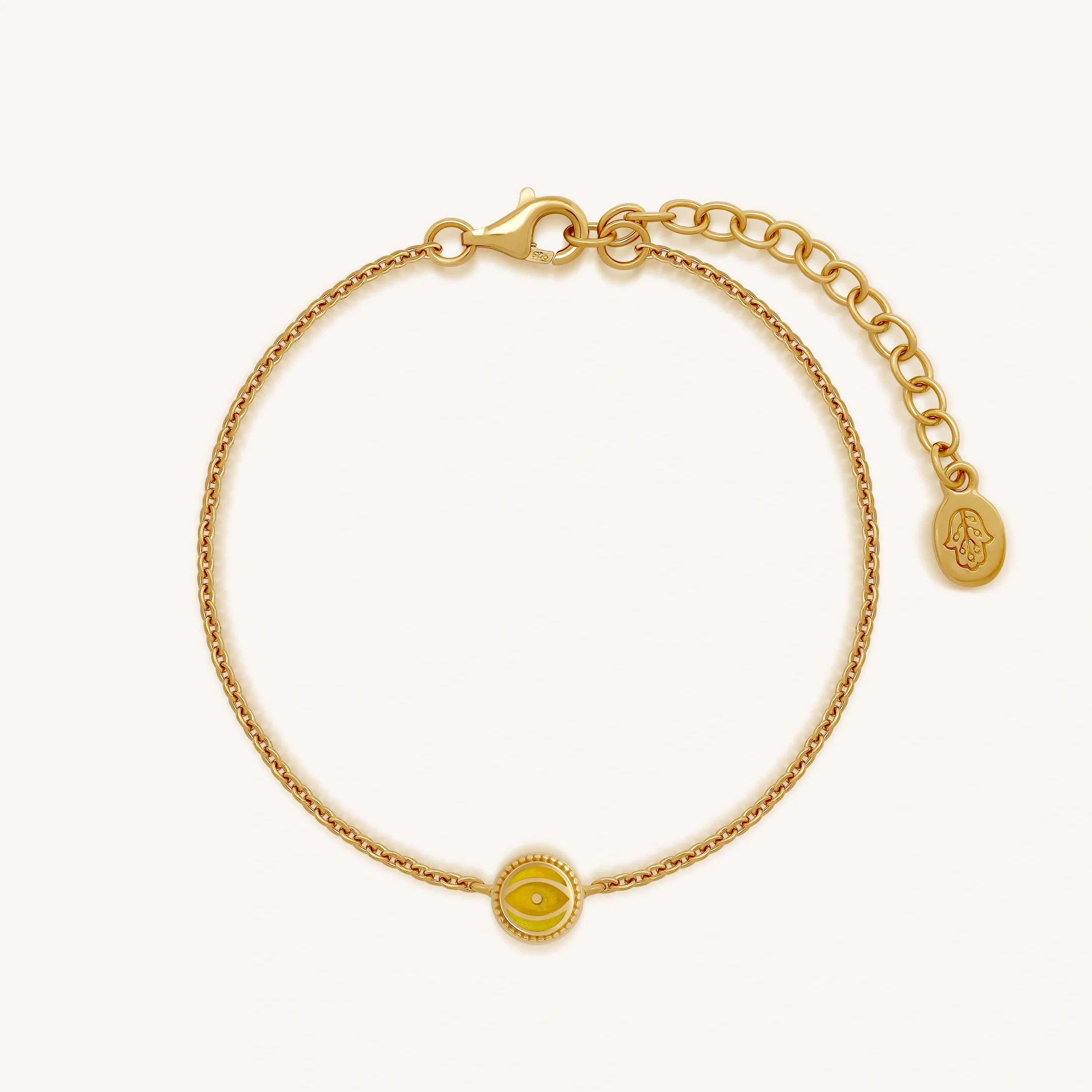 Radiance Keeper - Citrine November Birthstone Evil Eye Gold Bracelet