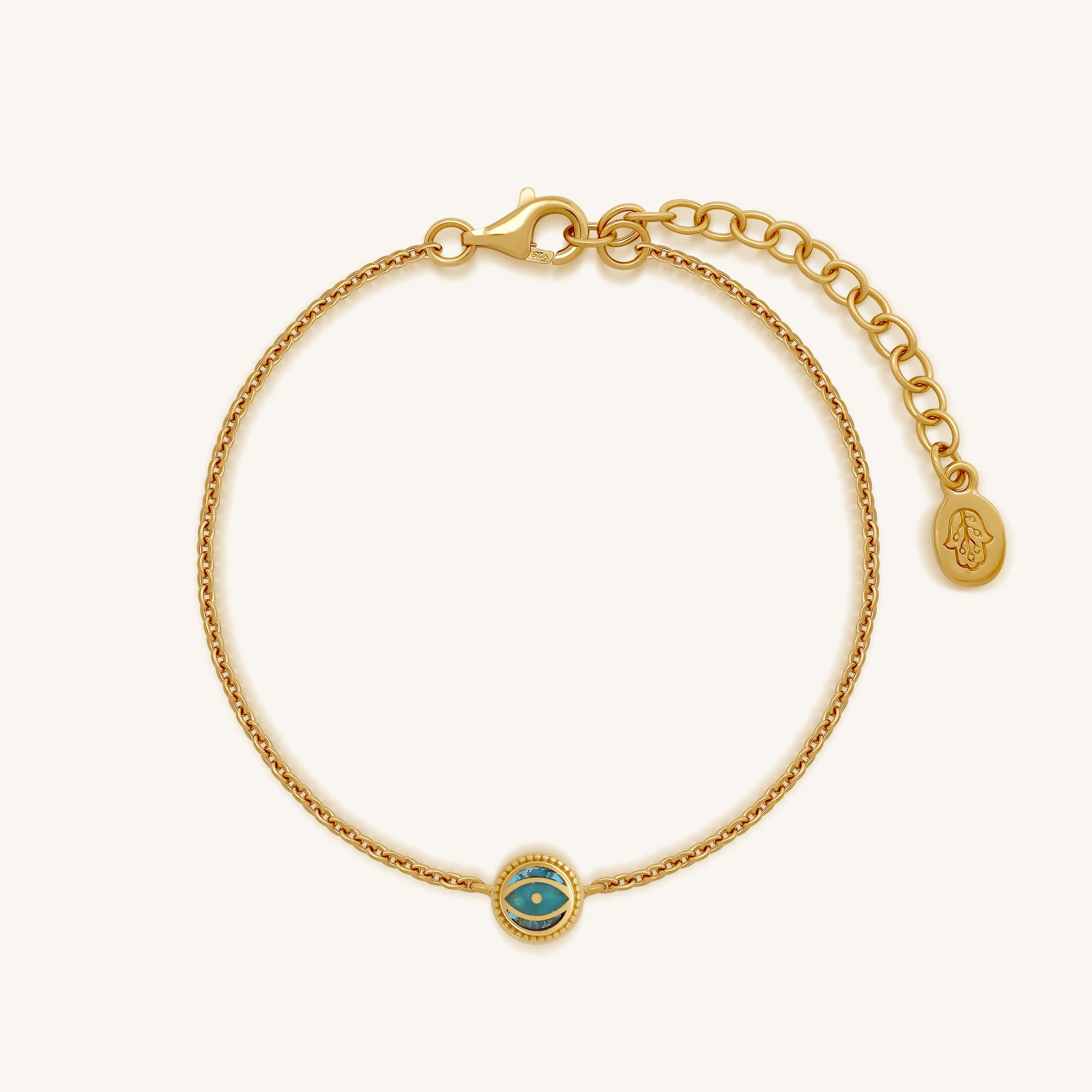 Tranquil Guardian - Turquoise December Birthstone Evil Eye Gold Bracelet