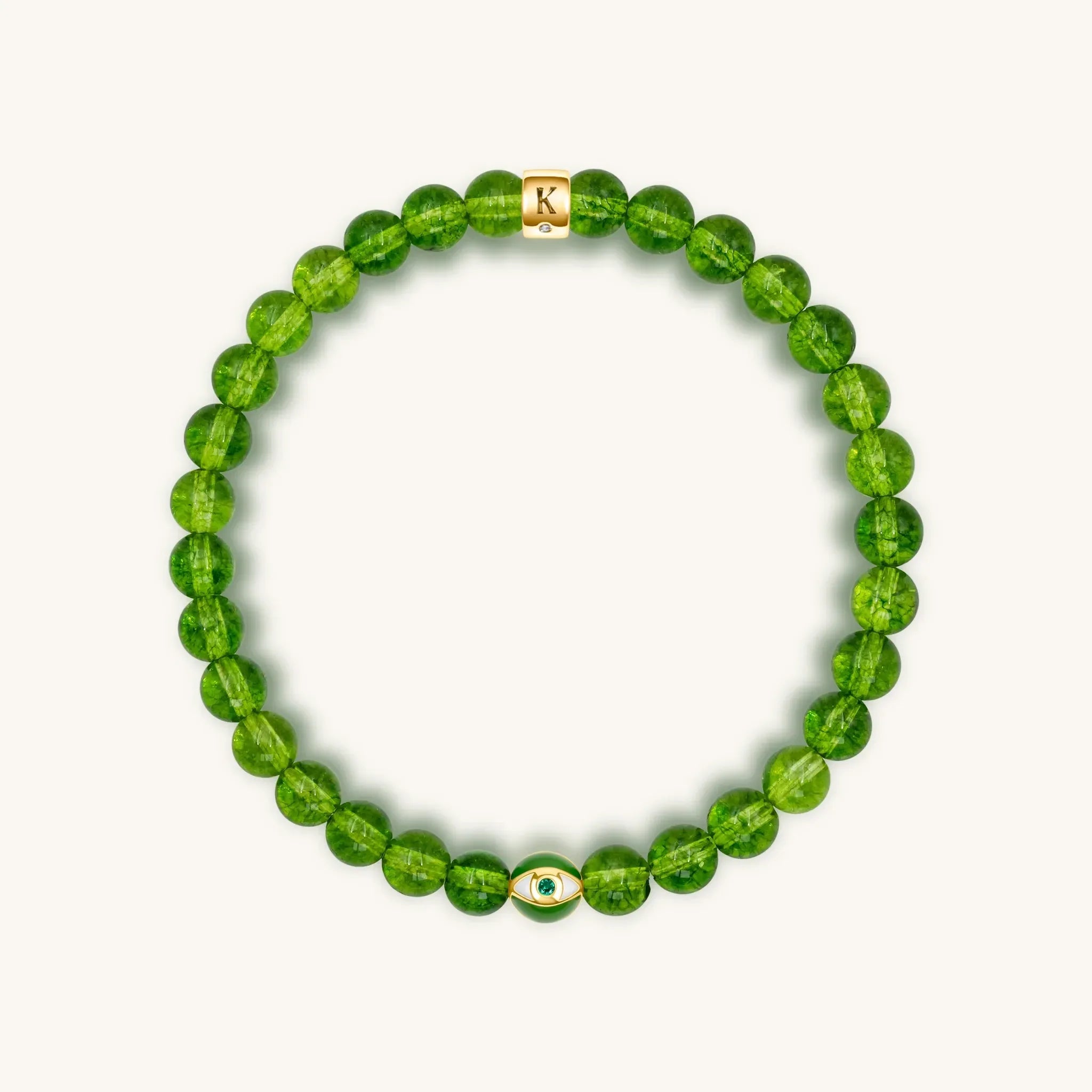 Spiritual Radiance - Peridot August Birthstone Evil Eye Bracelet
