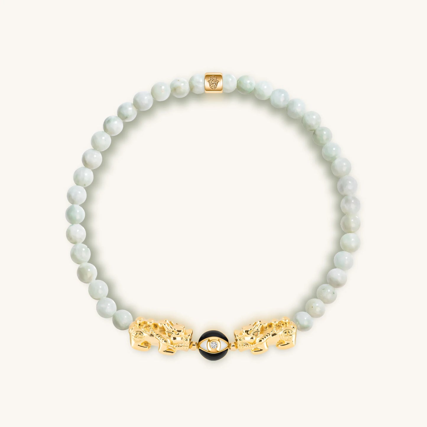 Spiritual Flame - Double Dragon Jade Evil Eye Bracelet