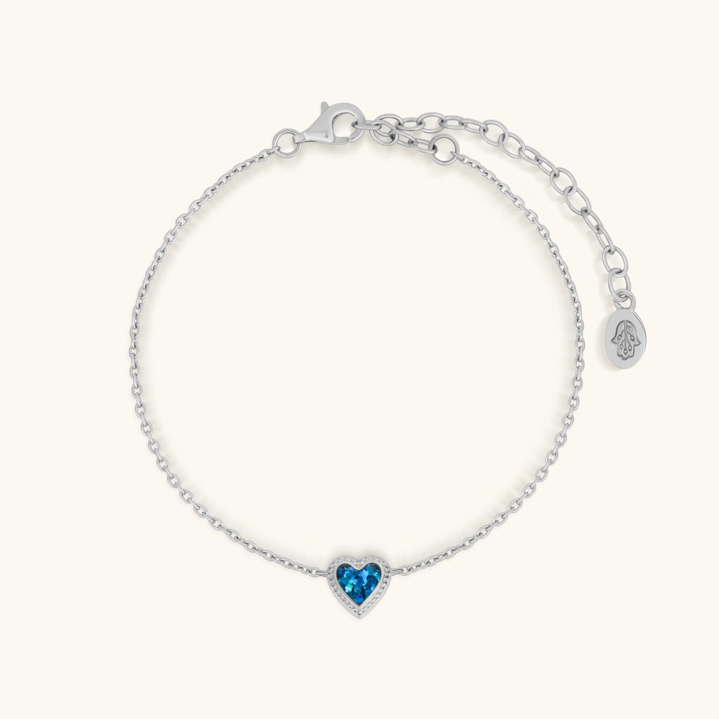 Ocean’s Wisdom Blue Opal Heart Silver Bracelet