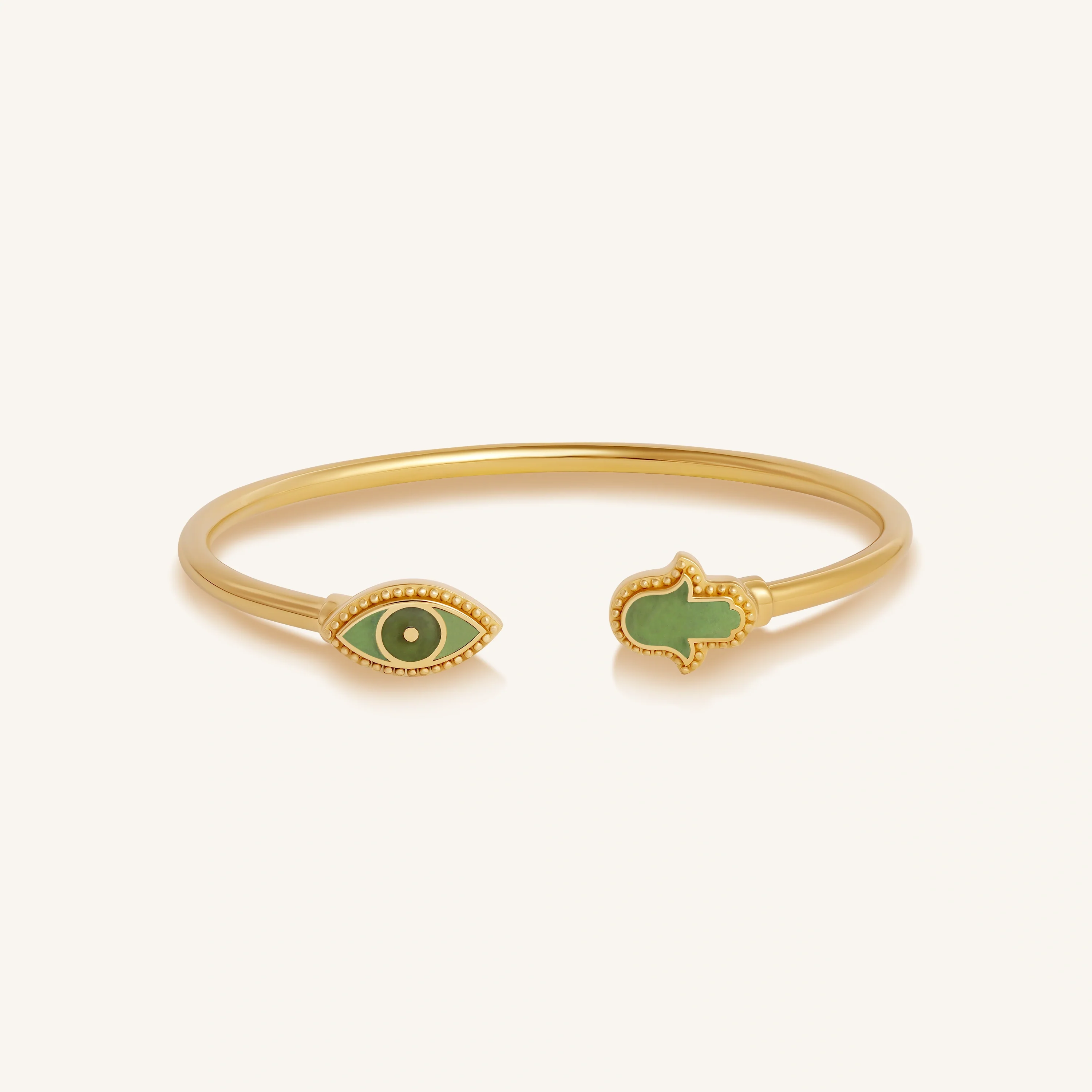 Eternal Shield Jade Evil Eye & Hamsa Bangle