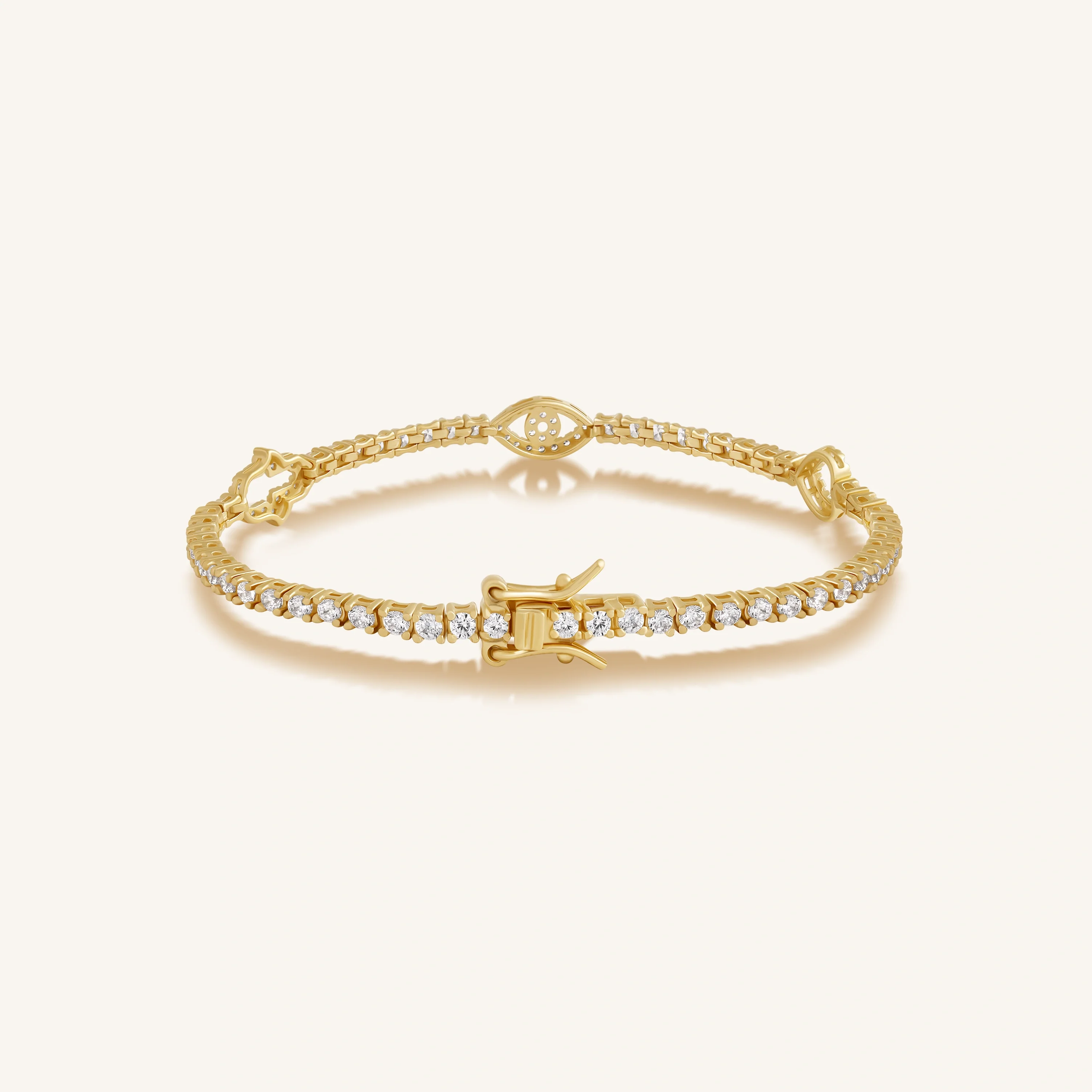 Serene Guardian Hamsa Heart Evil Eye Bracelet