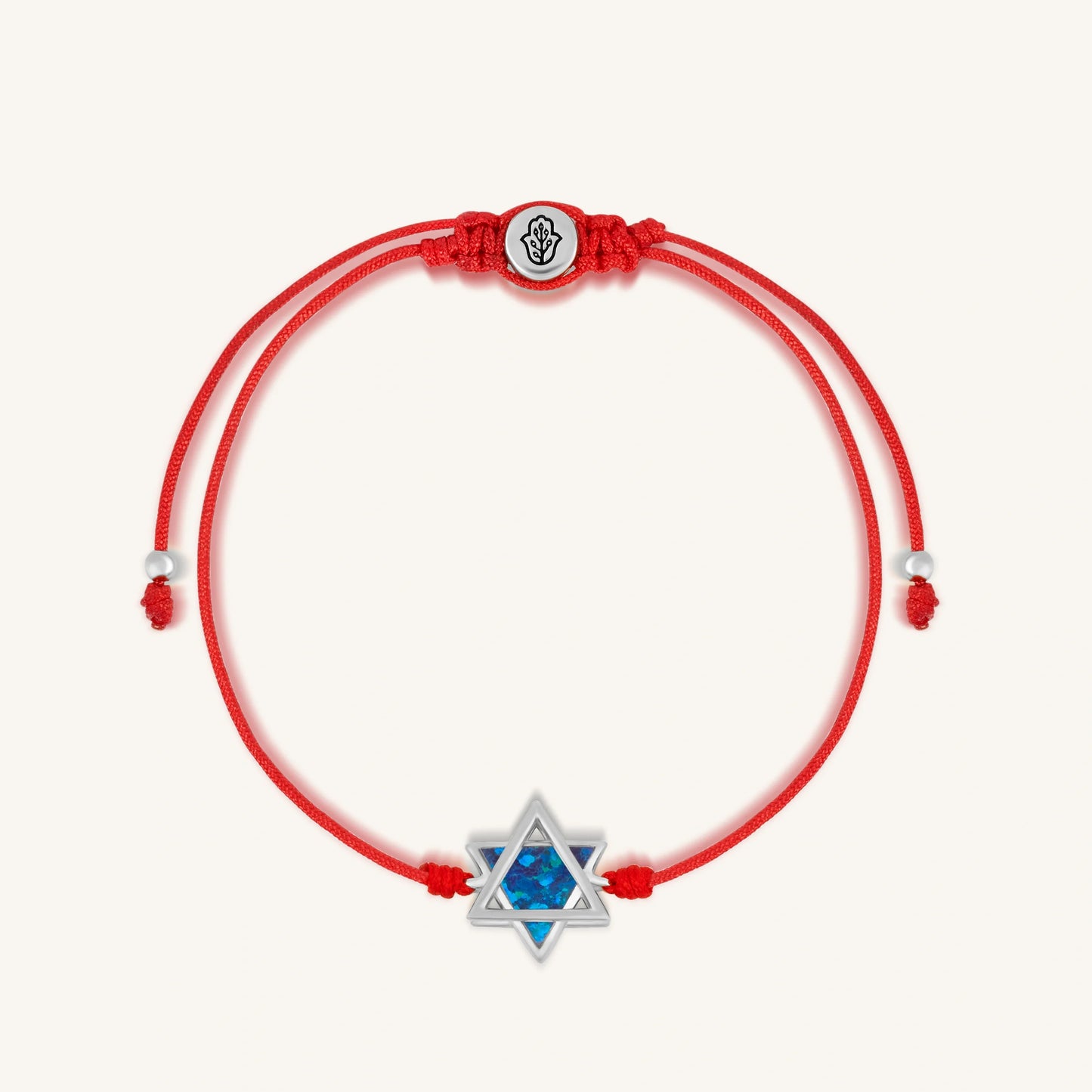Evolved Soul Blue Opal Star of David Red String Bracelet