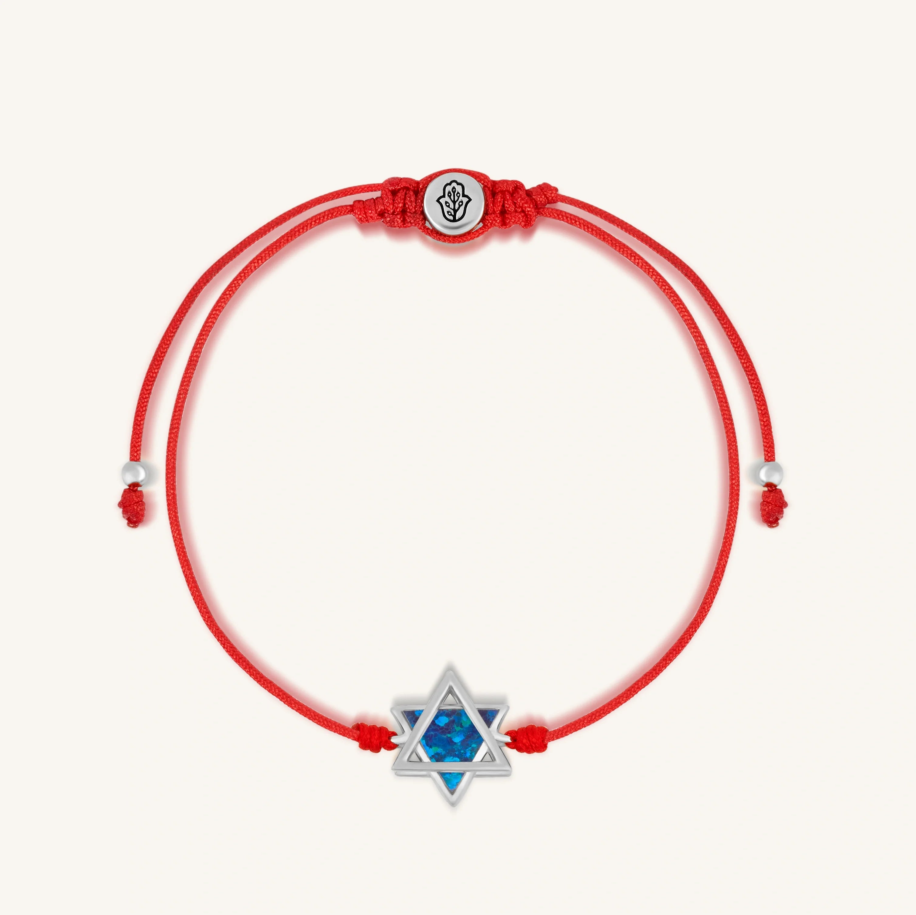 Evolved Soul Blue Opal Star of David Red String Bracelet