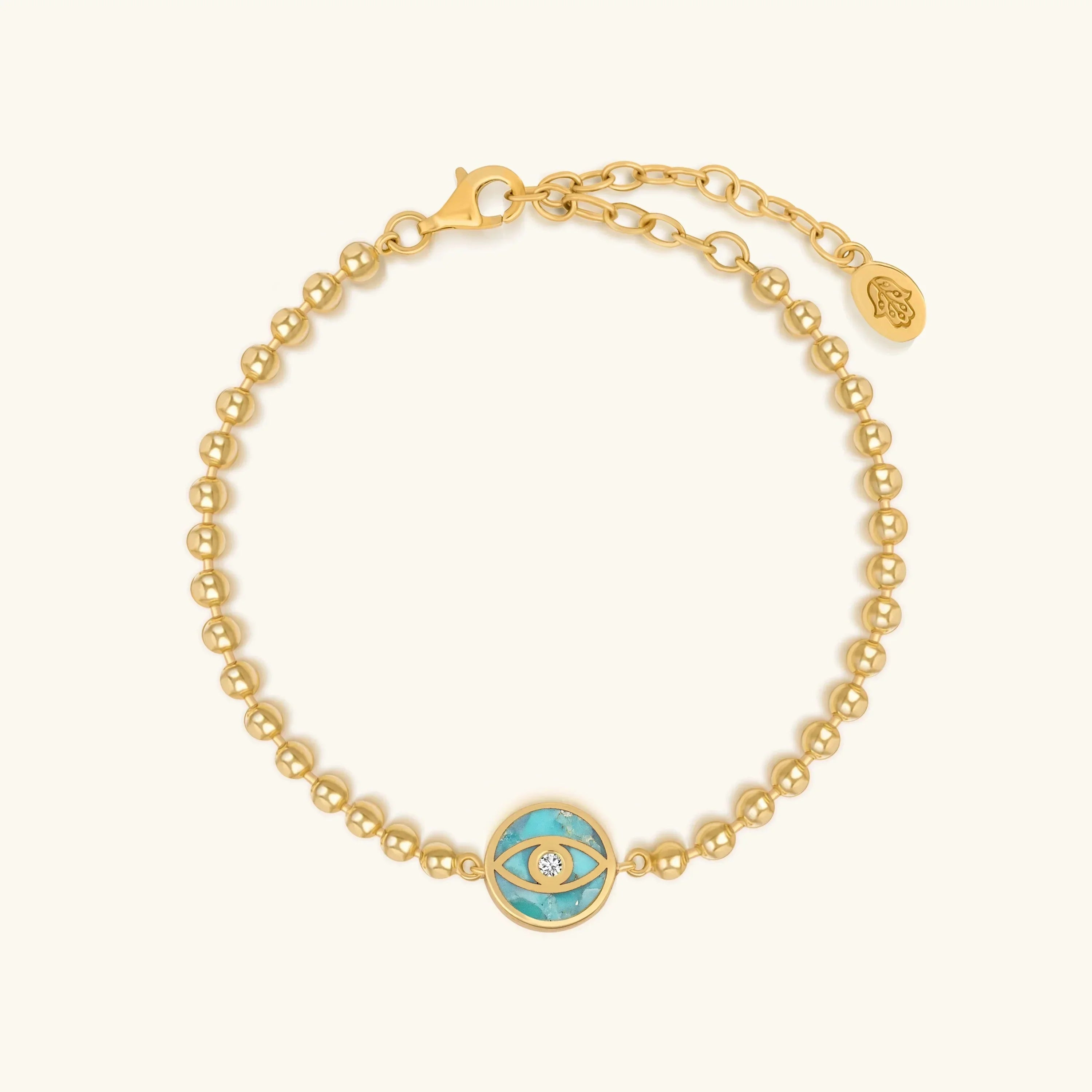Rejuvenating Energy Turquoise Evil Eye Gold Bracelet