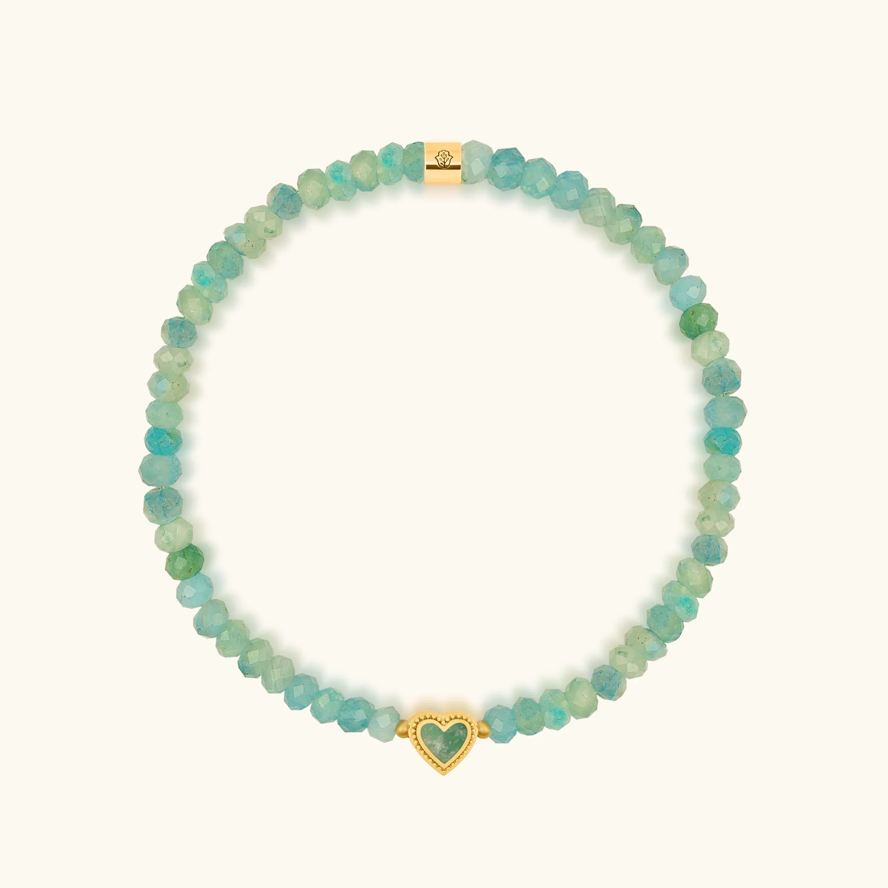 Honest Reflections Amazonite Heart Gold Bracelet