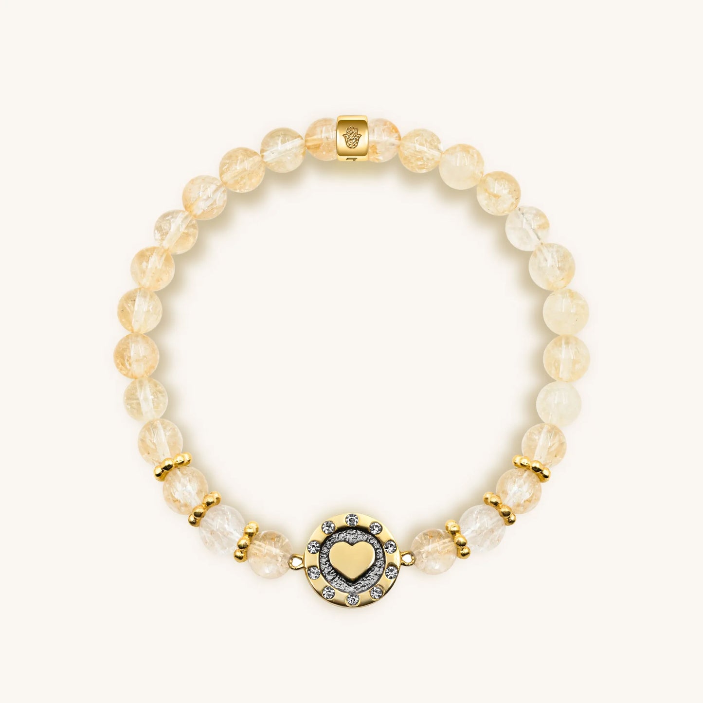 Joyful Heart - Citrine Heart Charm Bracelet