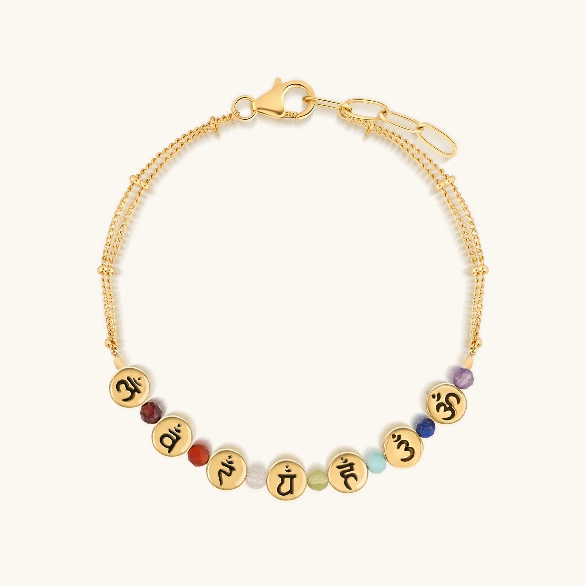 Aligned in Truth - Gold Double Chain Chakra Bracelet
