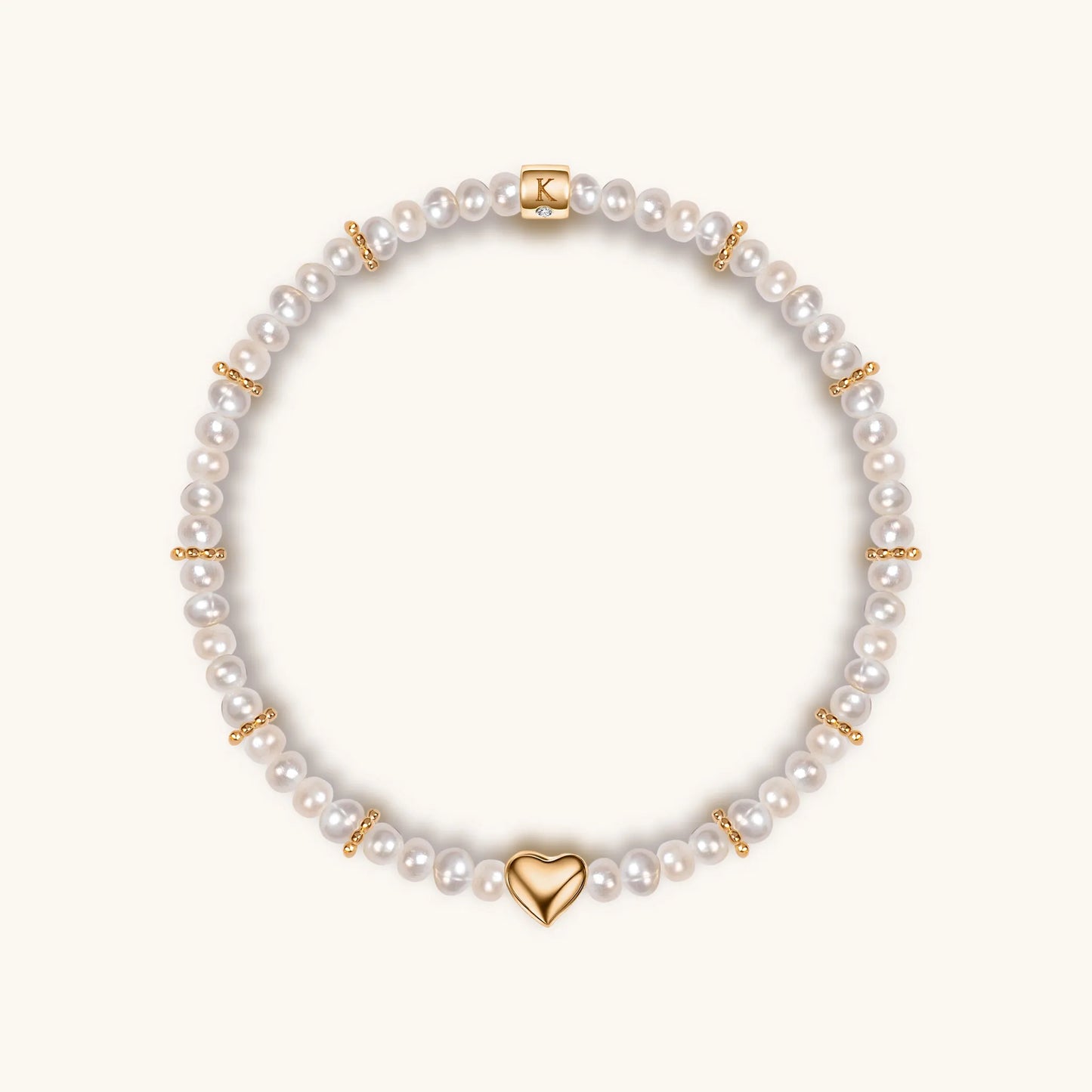 Love Generator - Triple Heart Moonstone Pink Opal Pearl Bracelet Stack