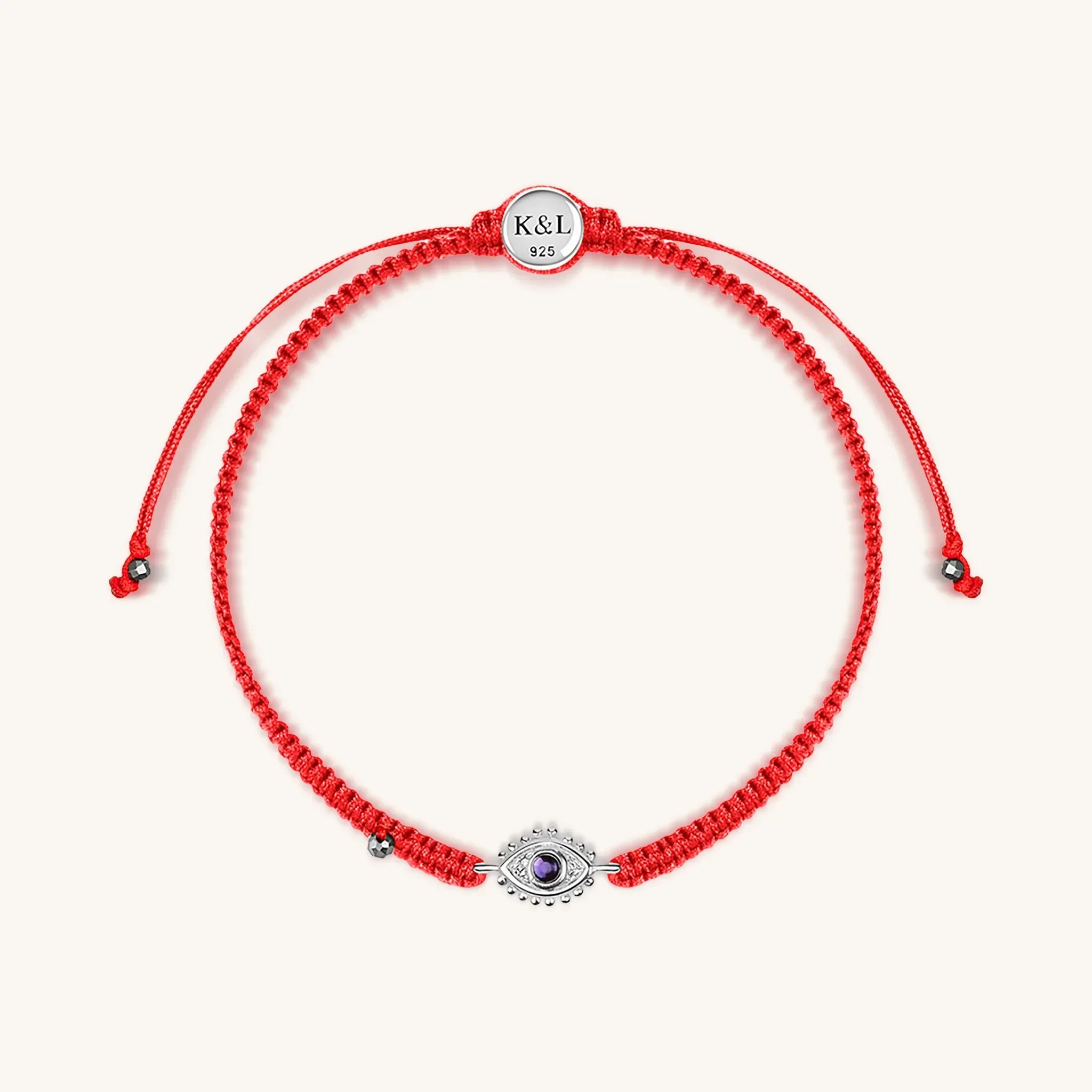 Beat Anxiety - Red String Amethyst Evil Eye Charm Bracelet