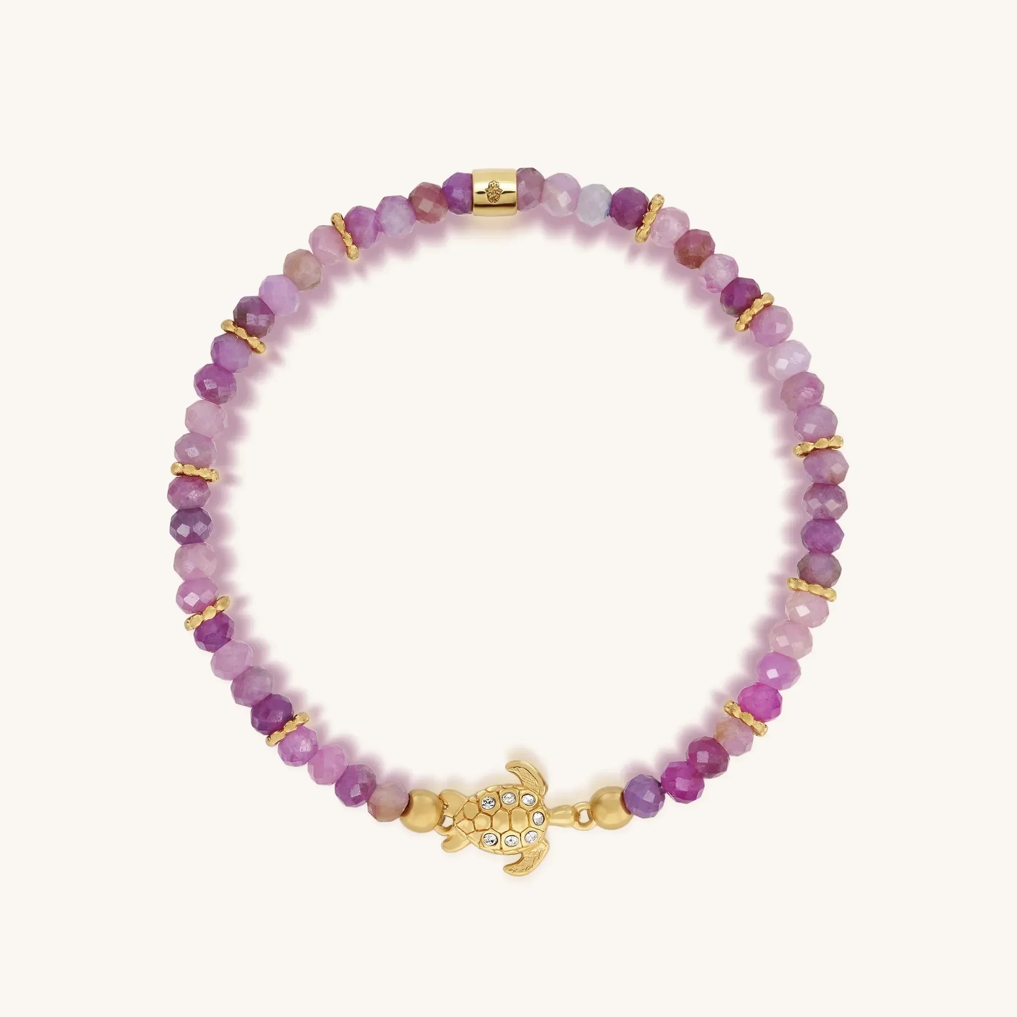 Spiritual Wisdom - Ruby Turtle Charm Bracelet