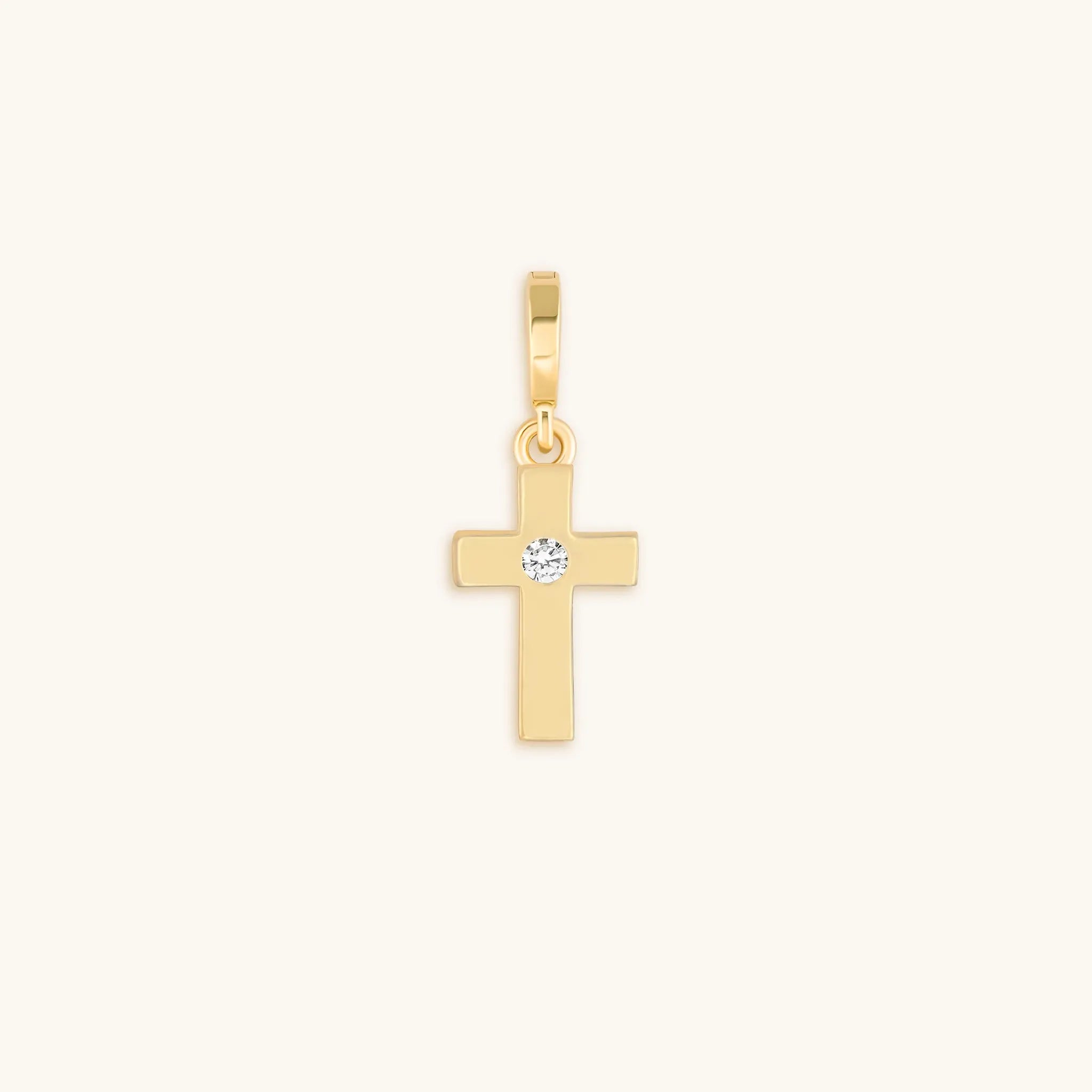 Gleaming Faith Gold Cross Charm
