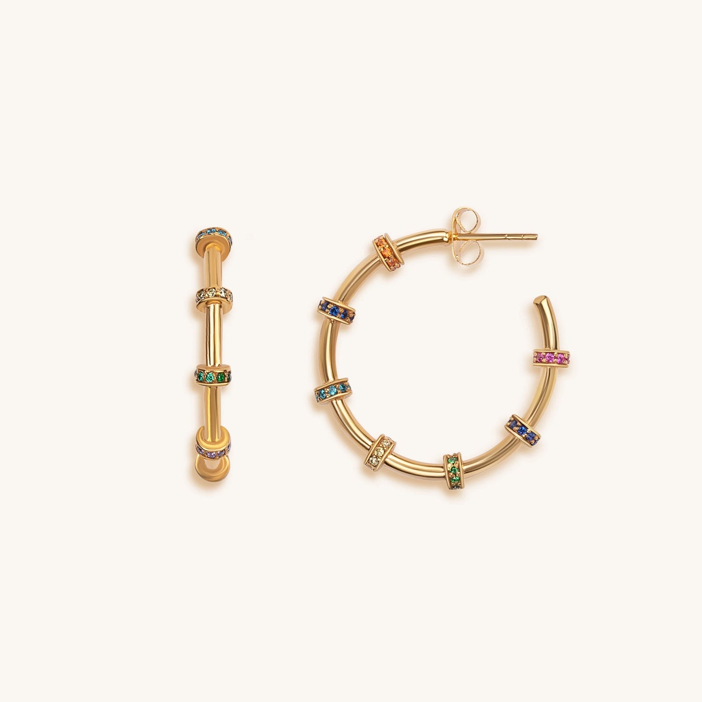 Inner Balance - Multicolor Chakra Hoop Earrings