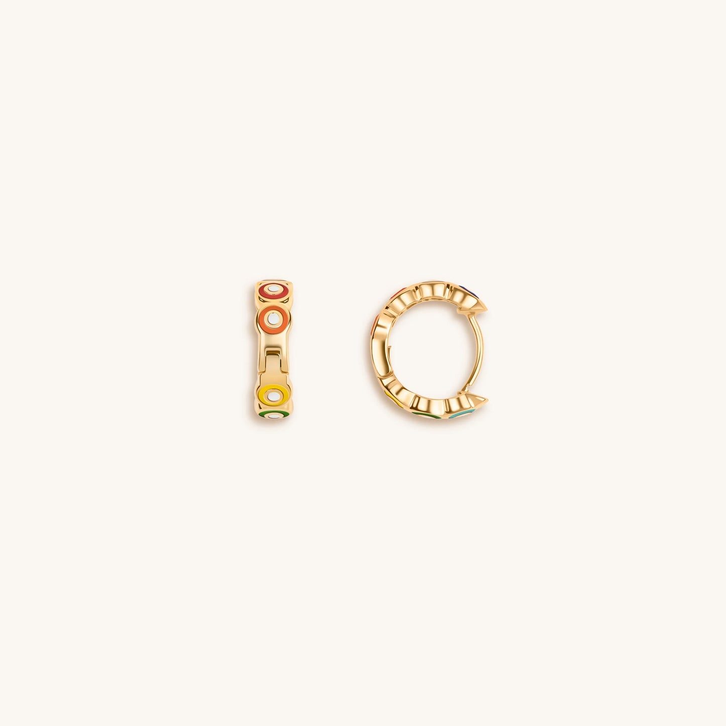 Aligned in Balance - Multicolor Enamel Chakra Hoop Earrings