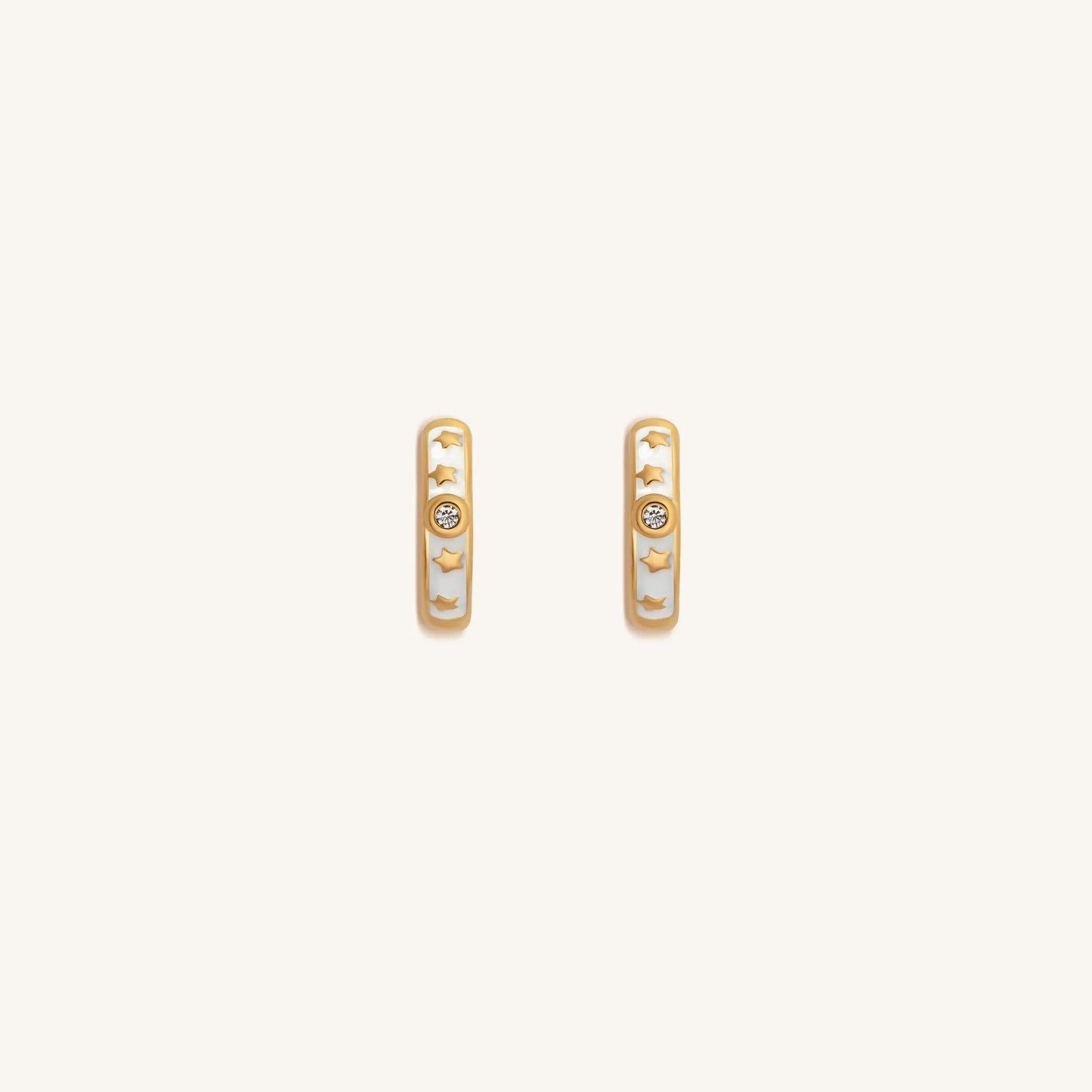 Ethereal Existence Gold Star Hoop Earrings