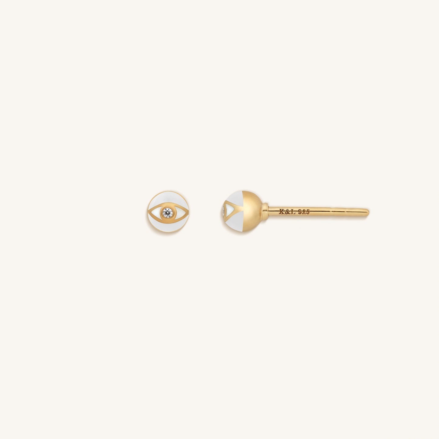 Bright Beginnings White Evil Eye Earrings