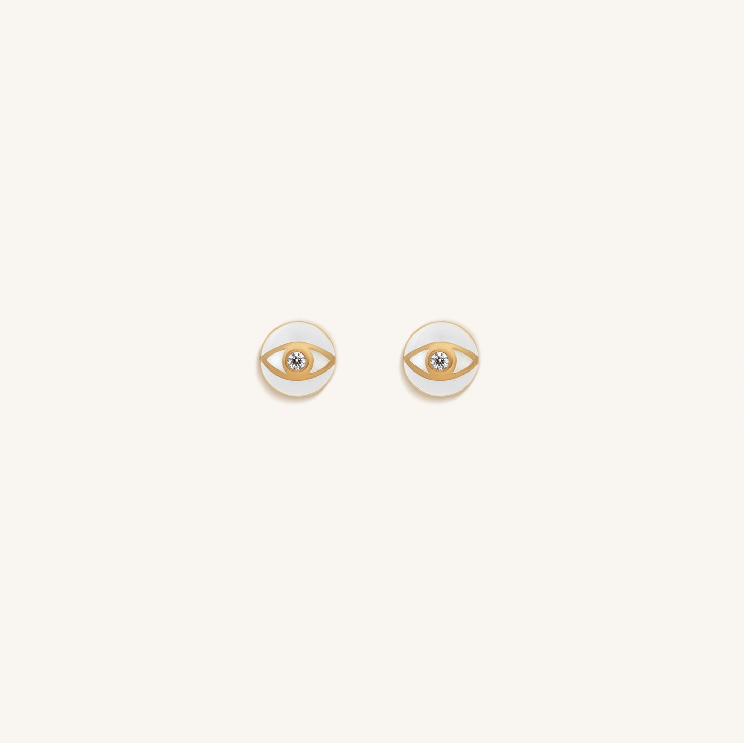 Bright Beginnings White Evil Eye Earrings