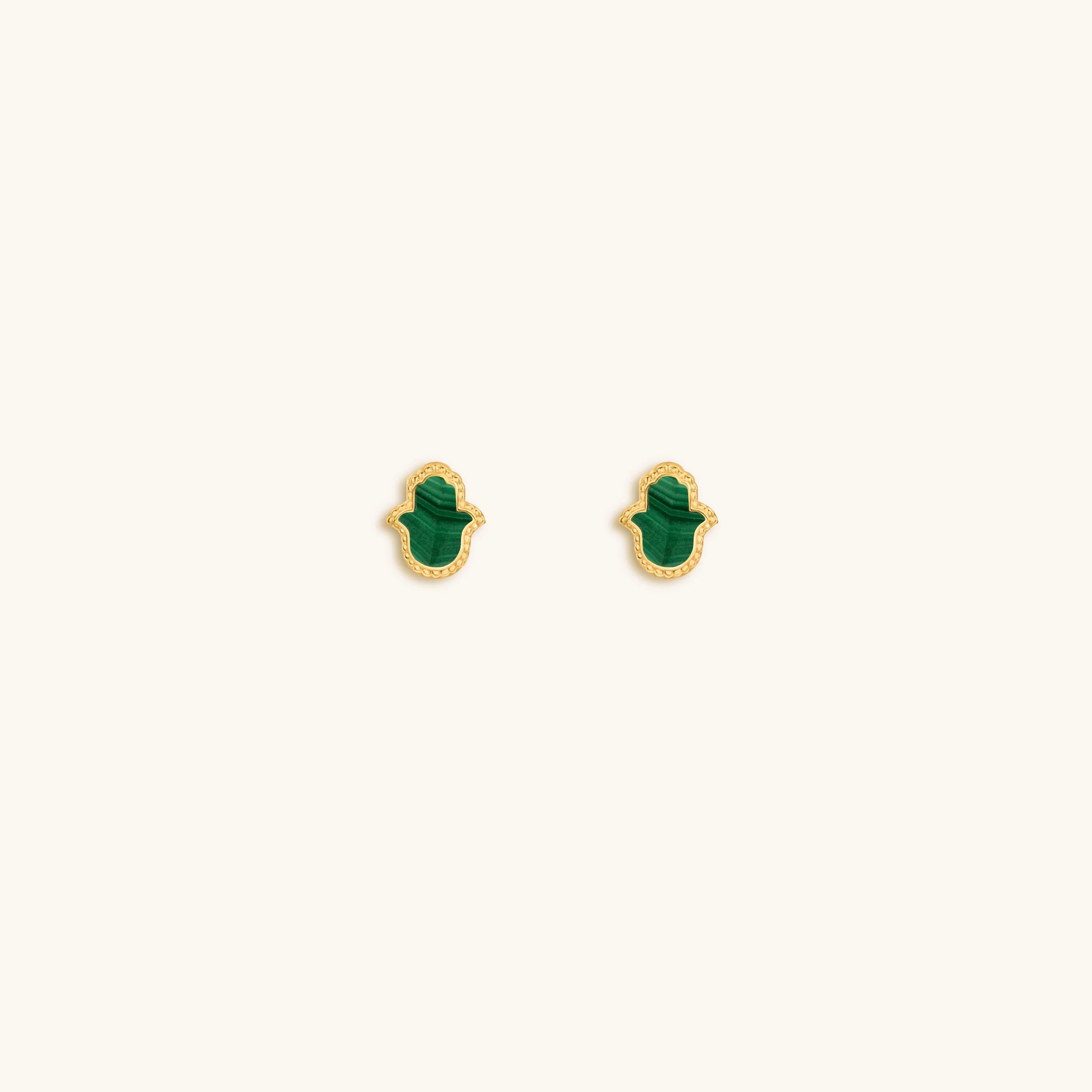Humble Bliss Hamsa Malachite Earrings