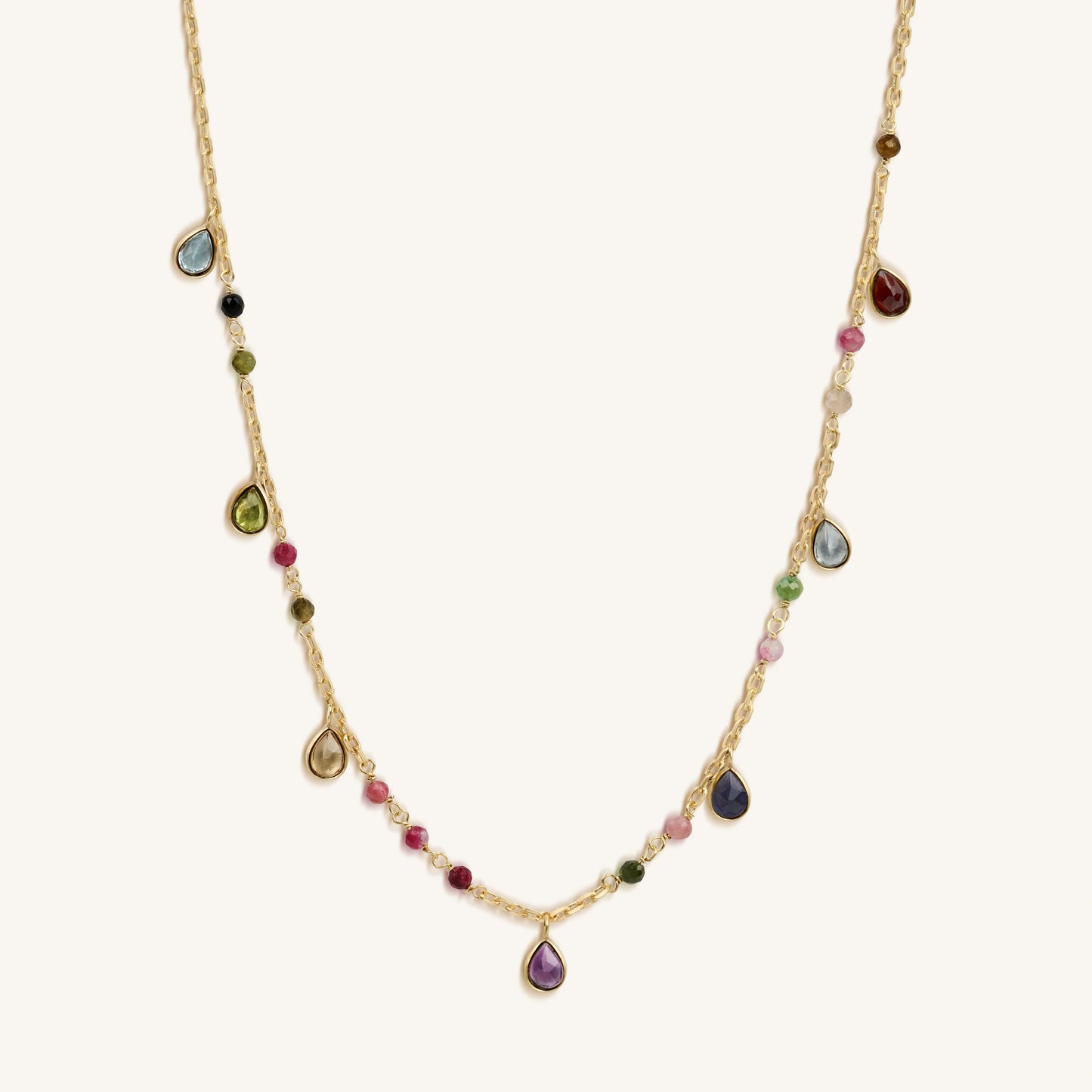 Graceful Delight Multi-Color Sapphire and Tourmaline Necklace