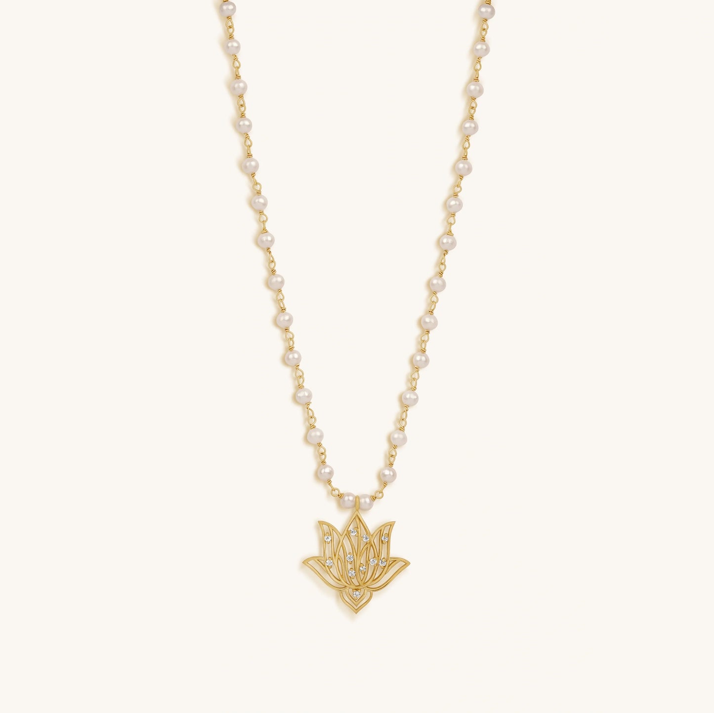 Renewed Intuition Lotus Pearl Necklace