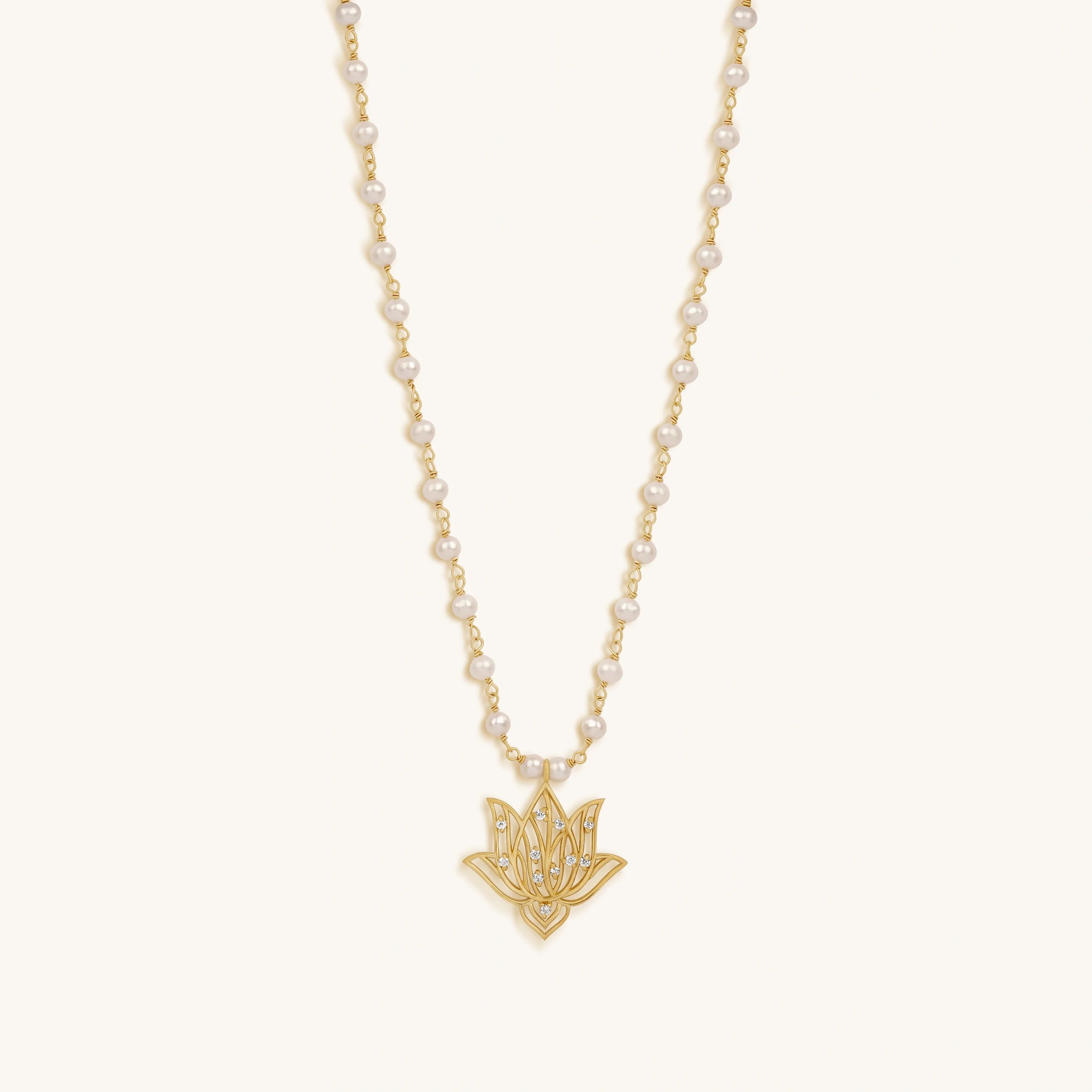 Renewed Intuition Lotus Pearl Necklace