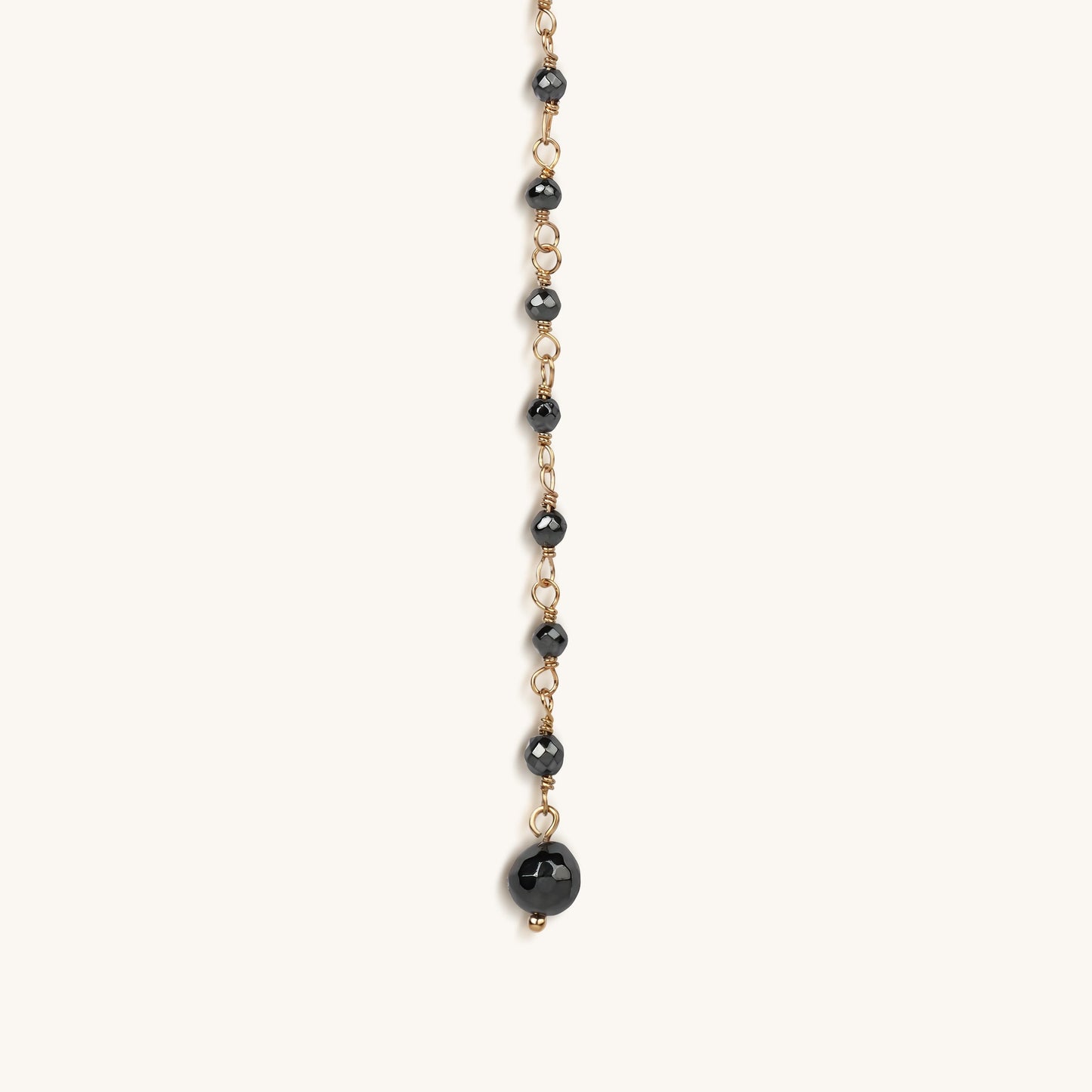 Unwavering Faith Cross - Hematite Rosary Necklace