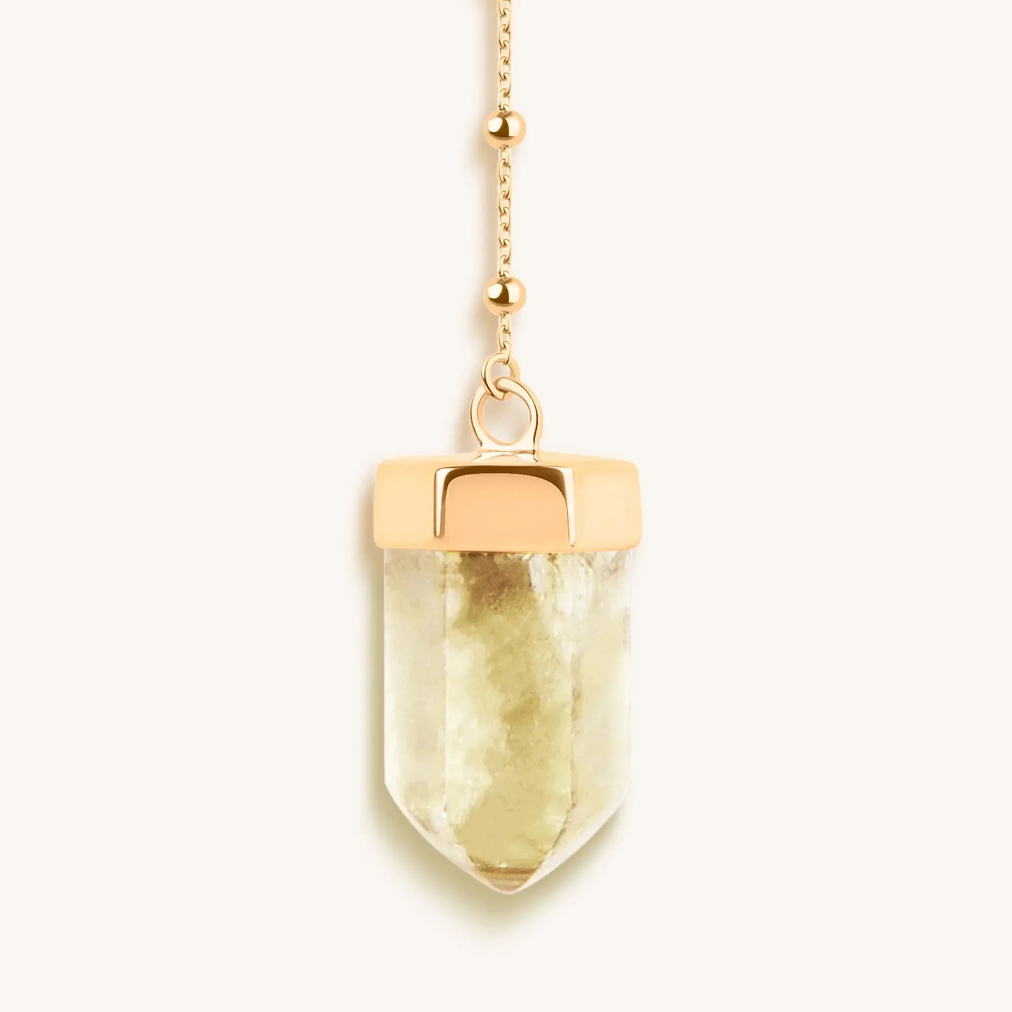Vibrationally High - Gold Citrine Evil Eye Double Pointer Necklace