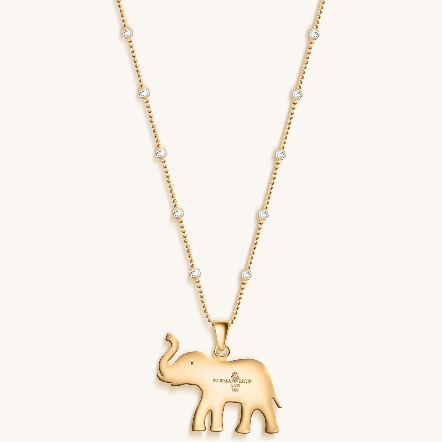 Infinite Wisdom - Gold Plated Elephant Pendant Necklace