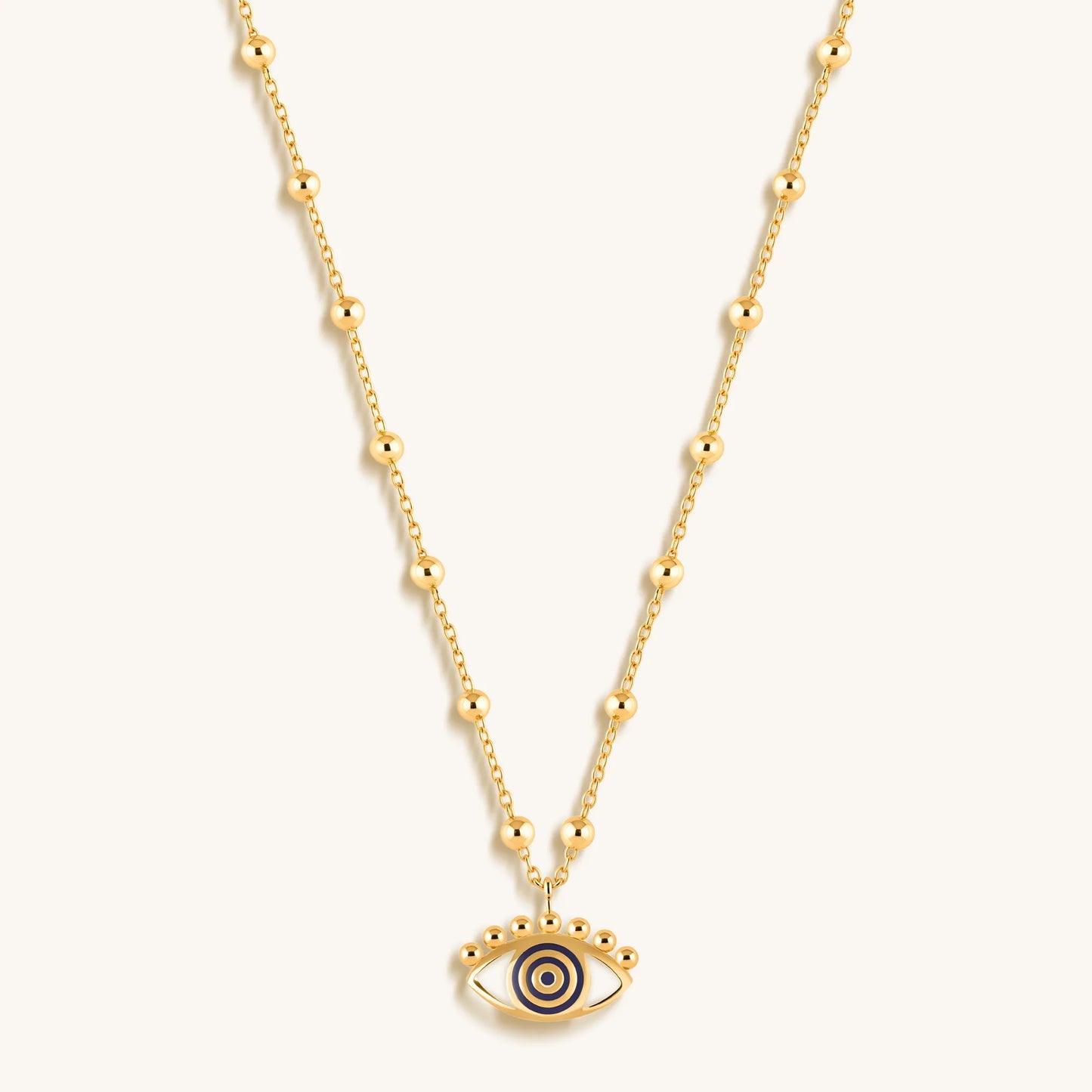 Cheerful Outlook - Enamel Evil Eye Pendant Necklace