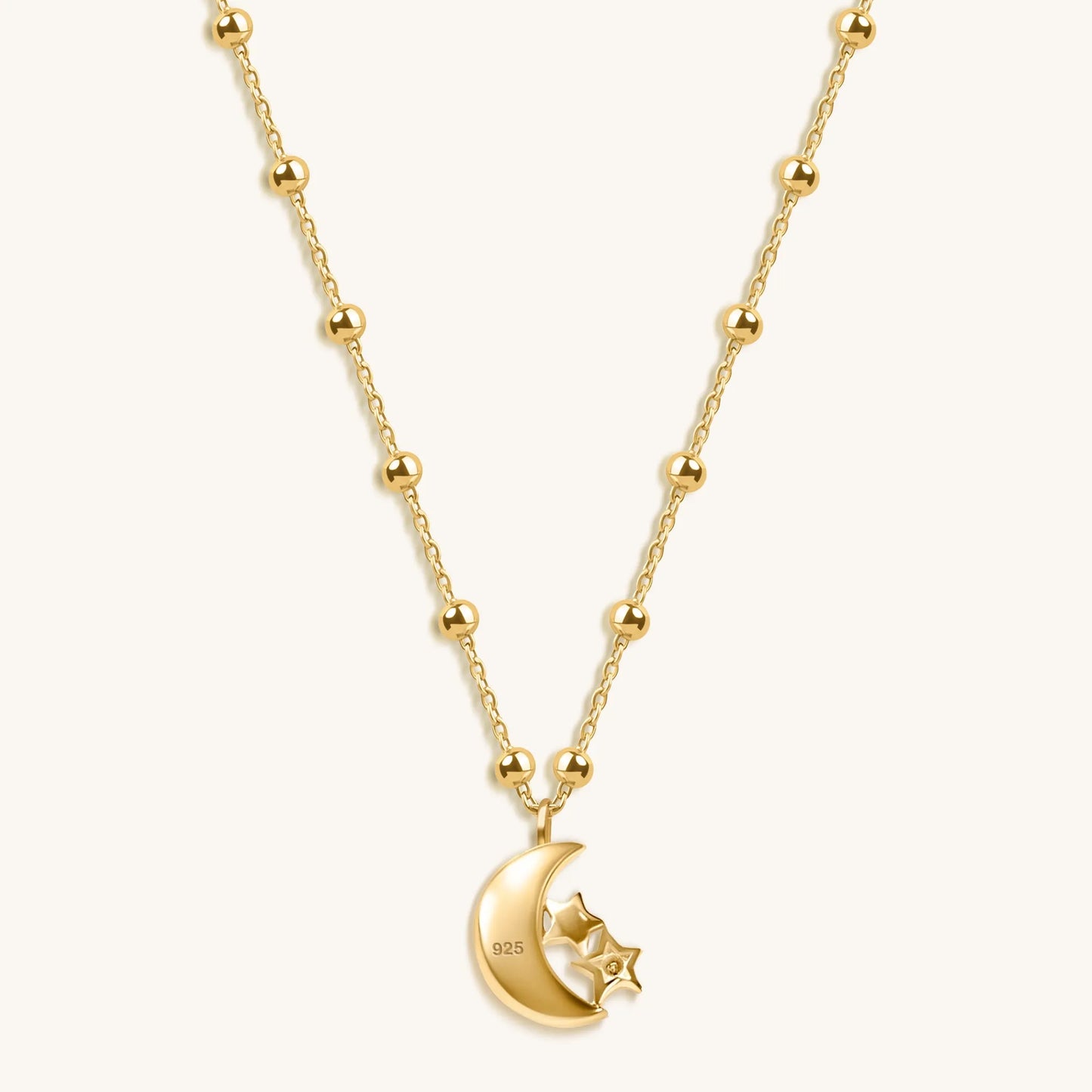 Guiding Energies - Gold Plated Moon & Star Necklace